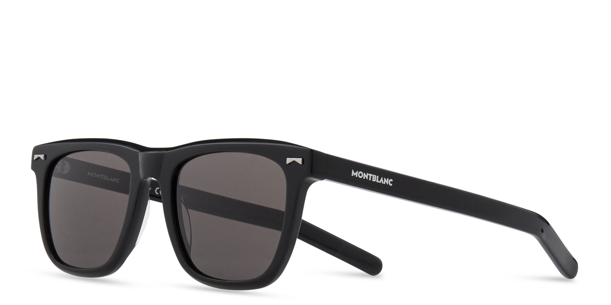 Shop MONTBLANC Square Sunglasses in Black online.