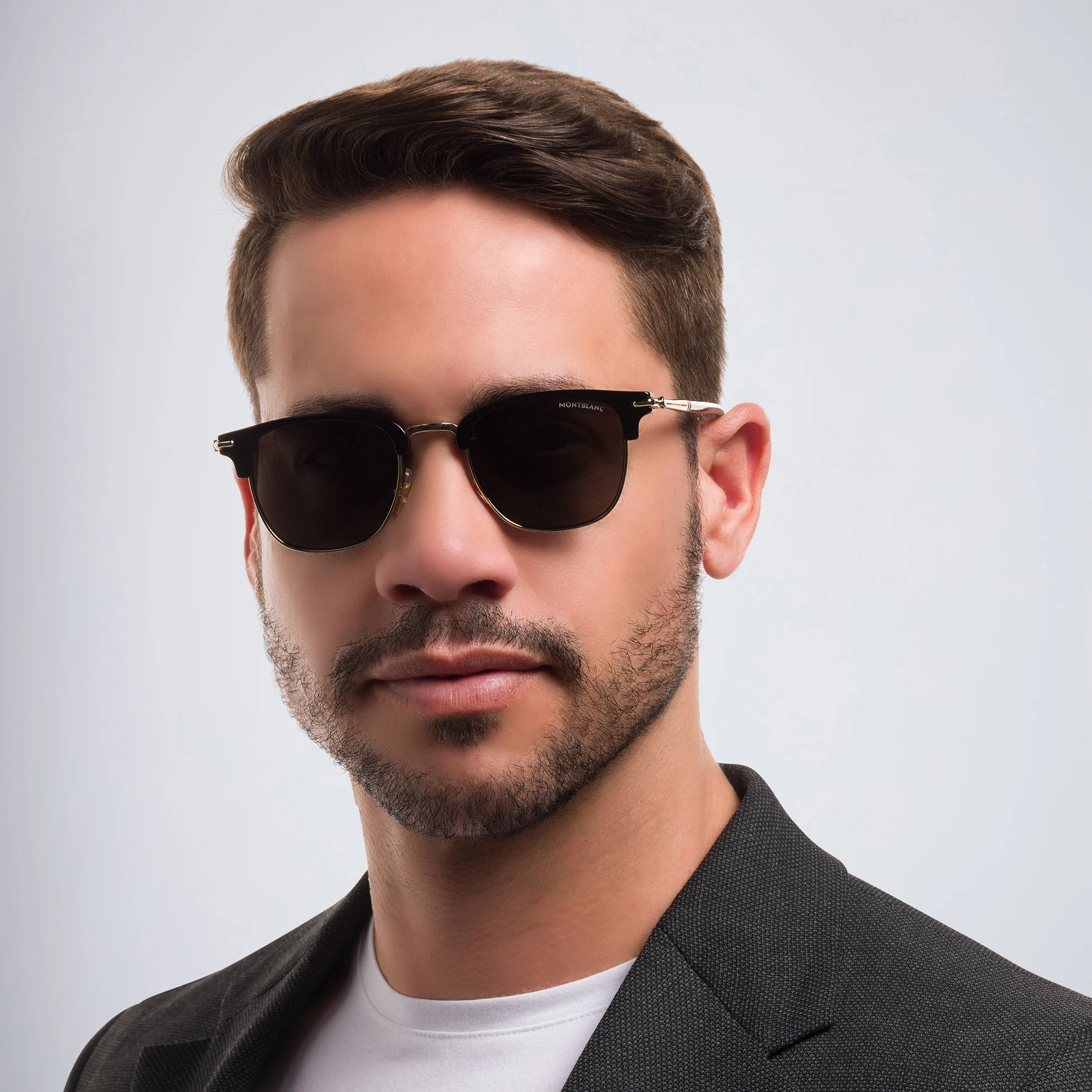 تسوق نظارات شمسية مربّعة مونت بلانك بلون أسود أونلاين.