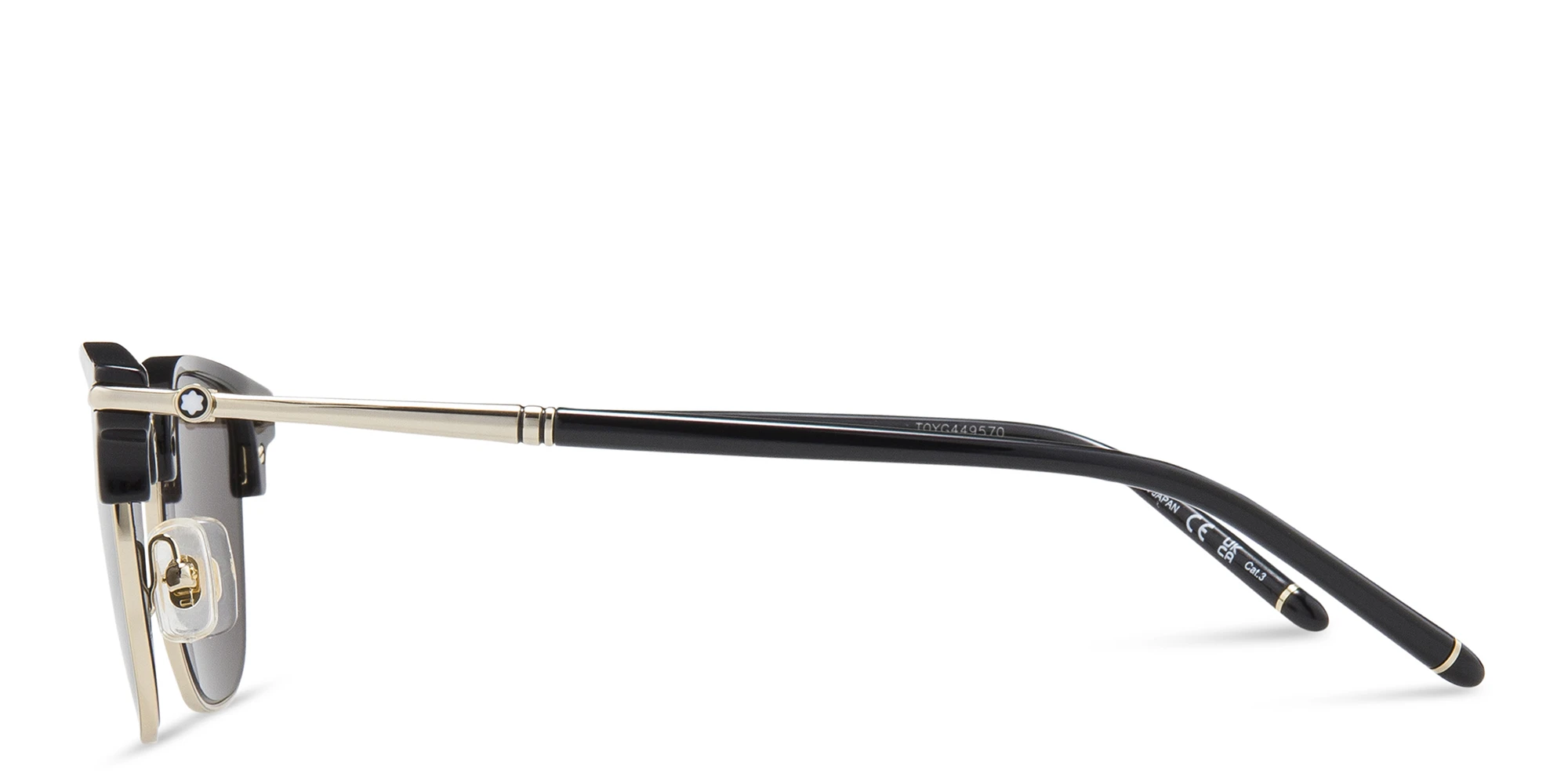 Shop MONTBLANC Square Sunglasses in Black online.
