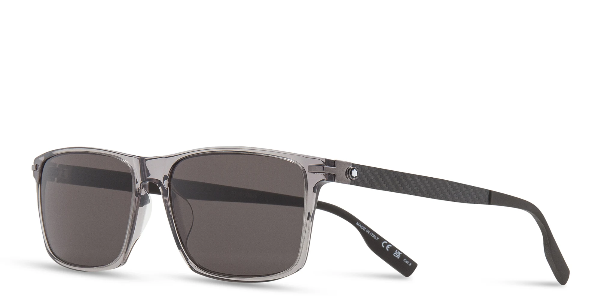 Shop MONTBLANC Rectangle Sunglasses in Grey online.