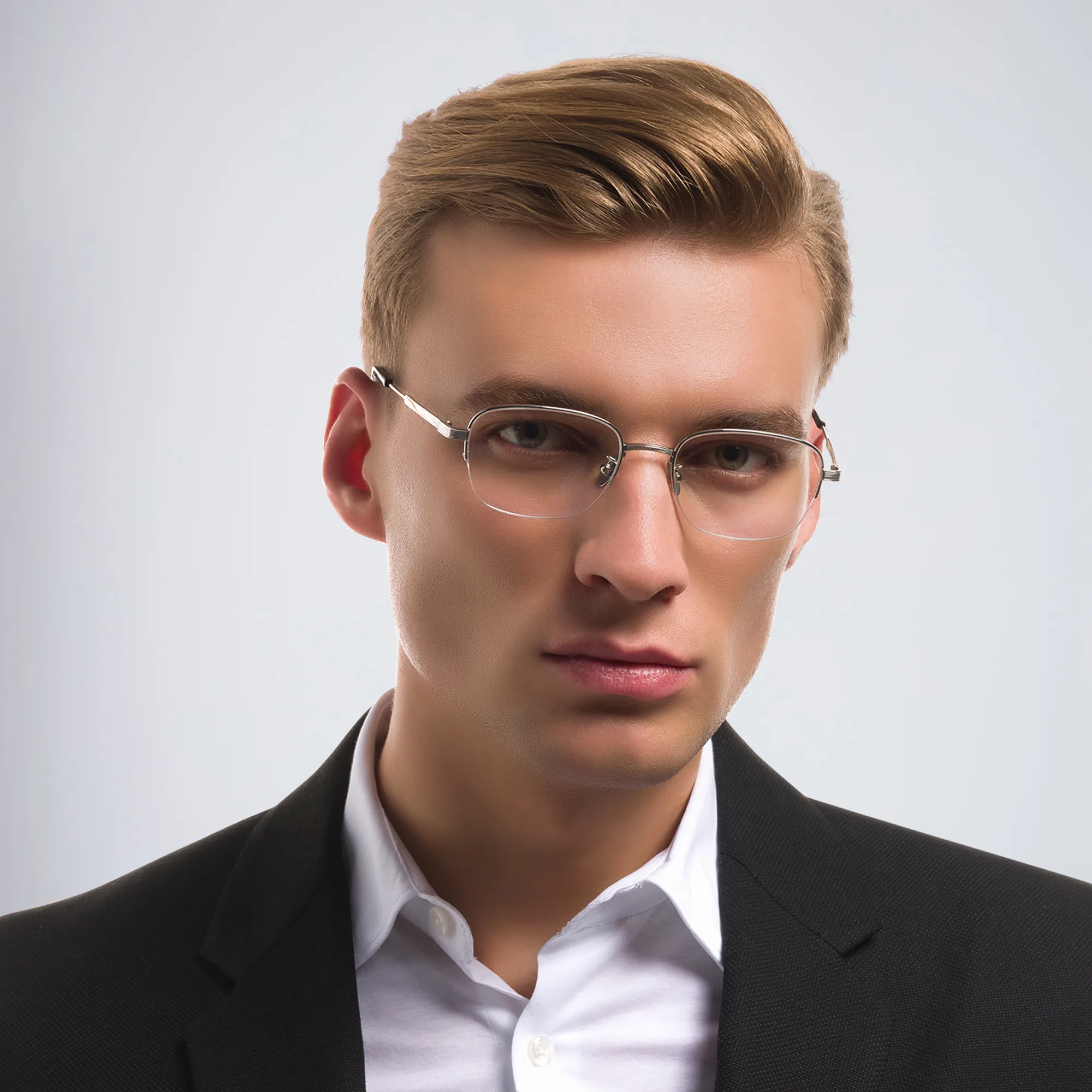 Shop Cartier Signature 'C'de Cartier Rectangle Eyeglasses in Silver online.