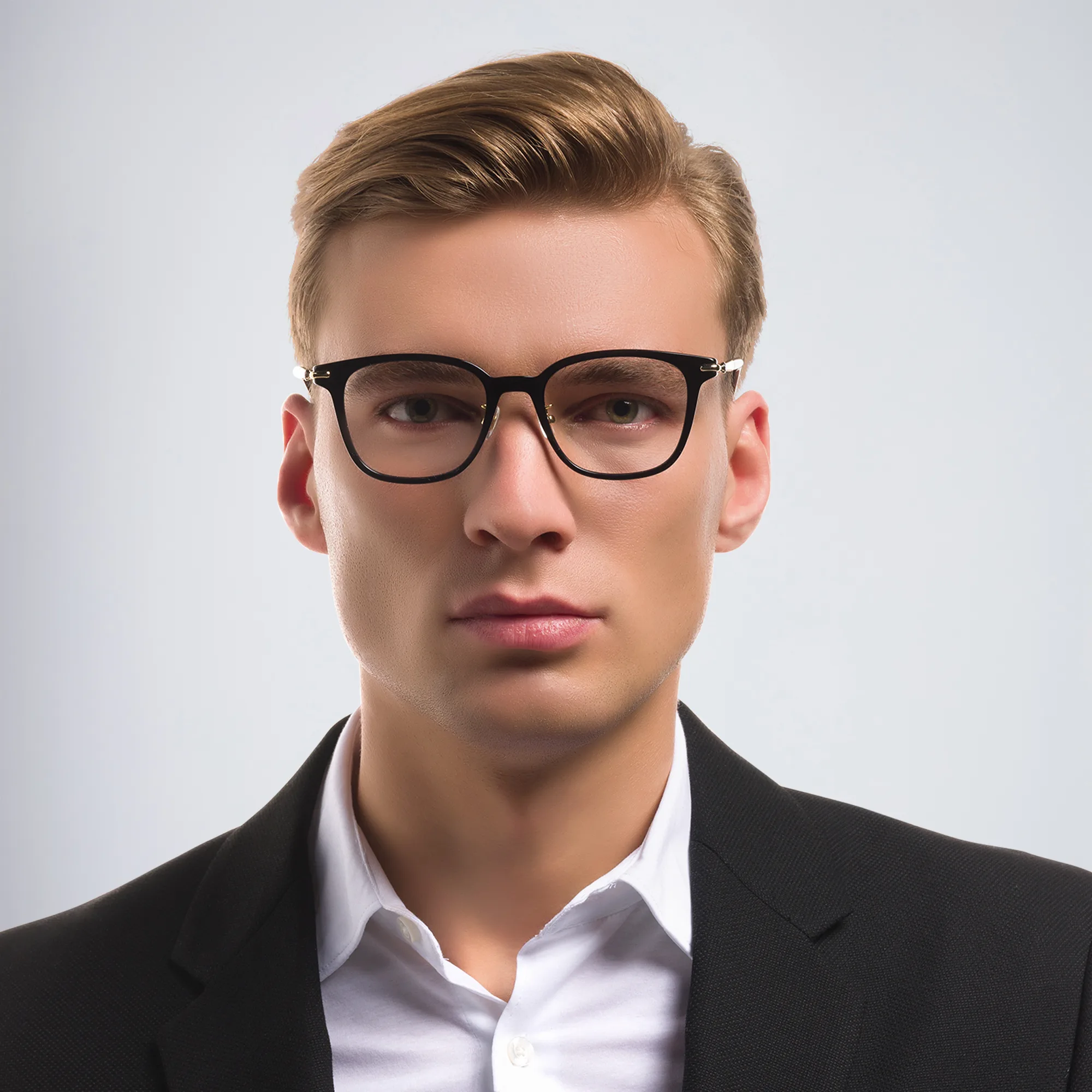 Shop MONTBLANC Square Eyeglasses in Black online.
