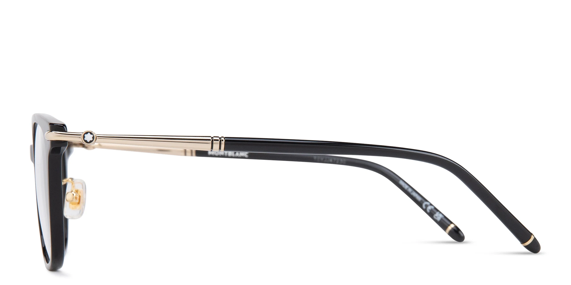 Shop MONTBLANC Square Eyeglasses in Black online.