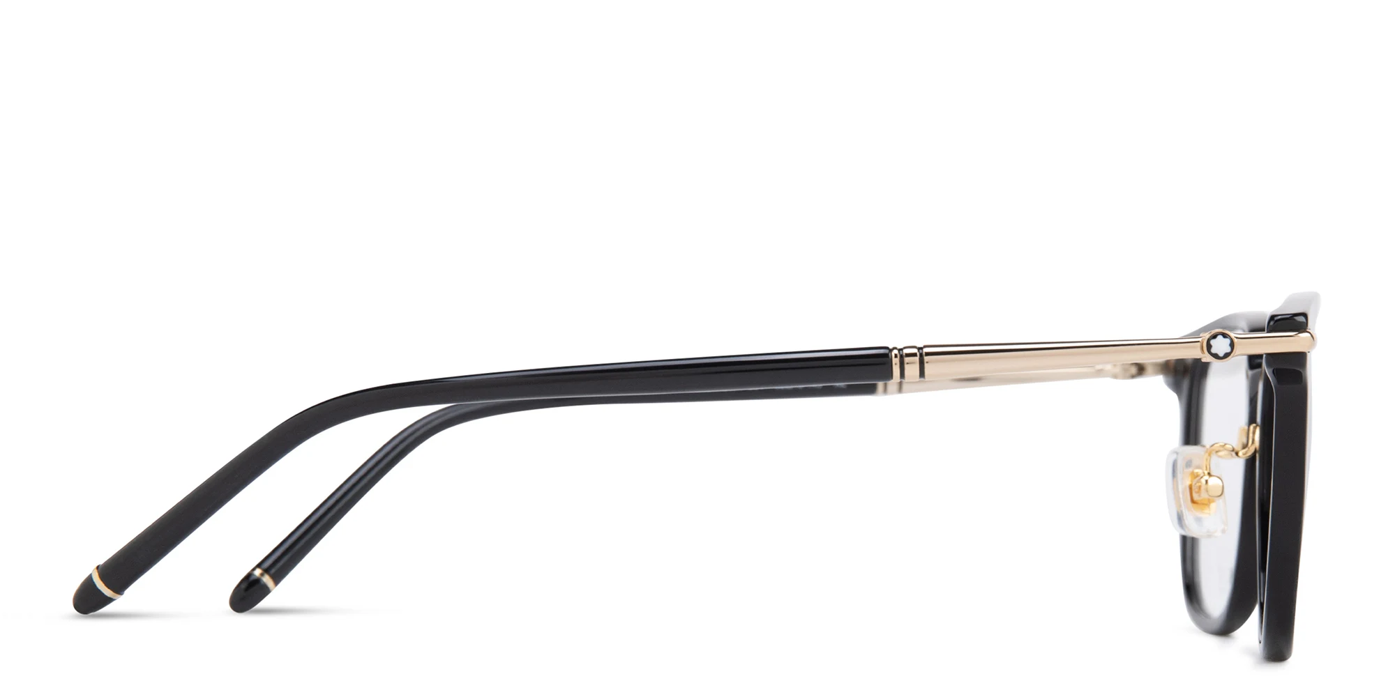 Shop MONTBLANC Square Eyeglasses in Black online.