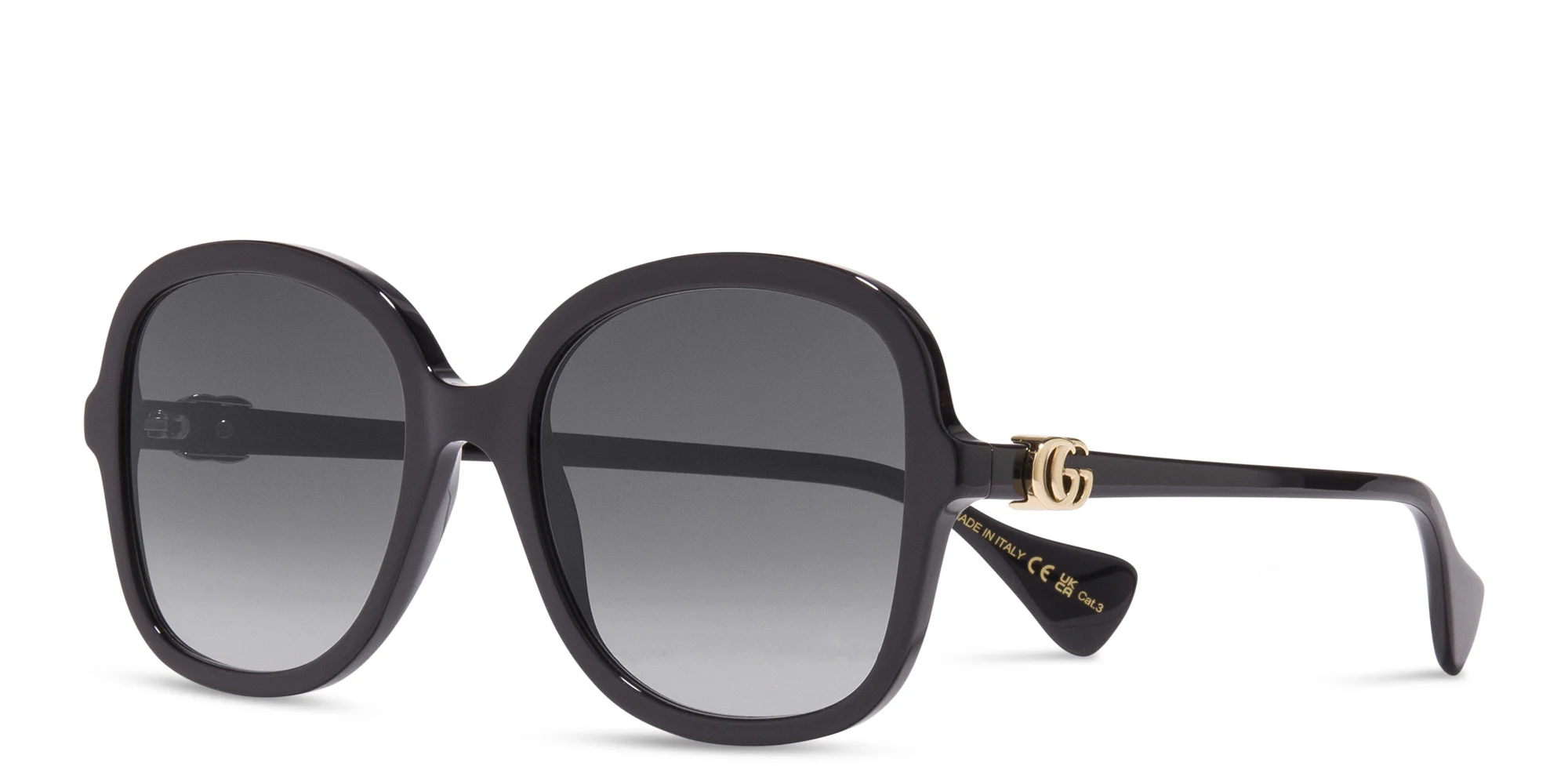 Shop GUCCI Oversized Square Sunglasses in Black online.
