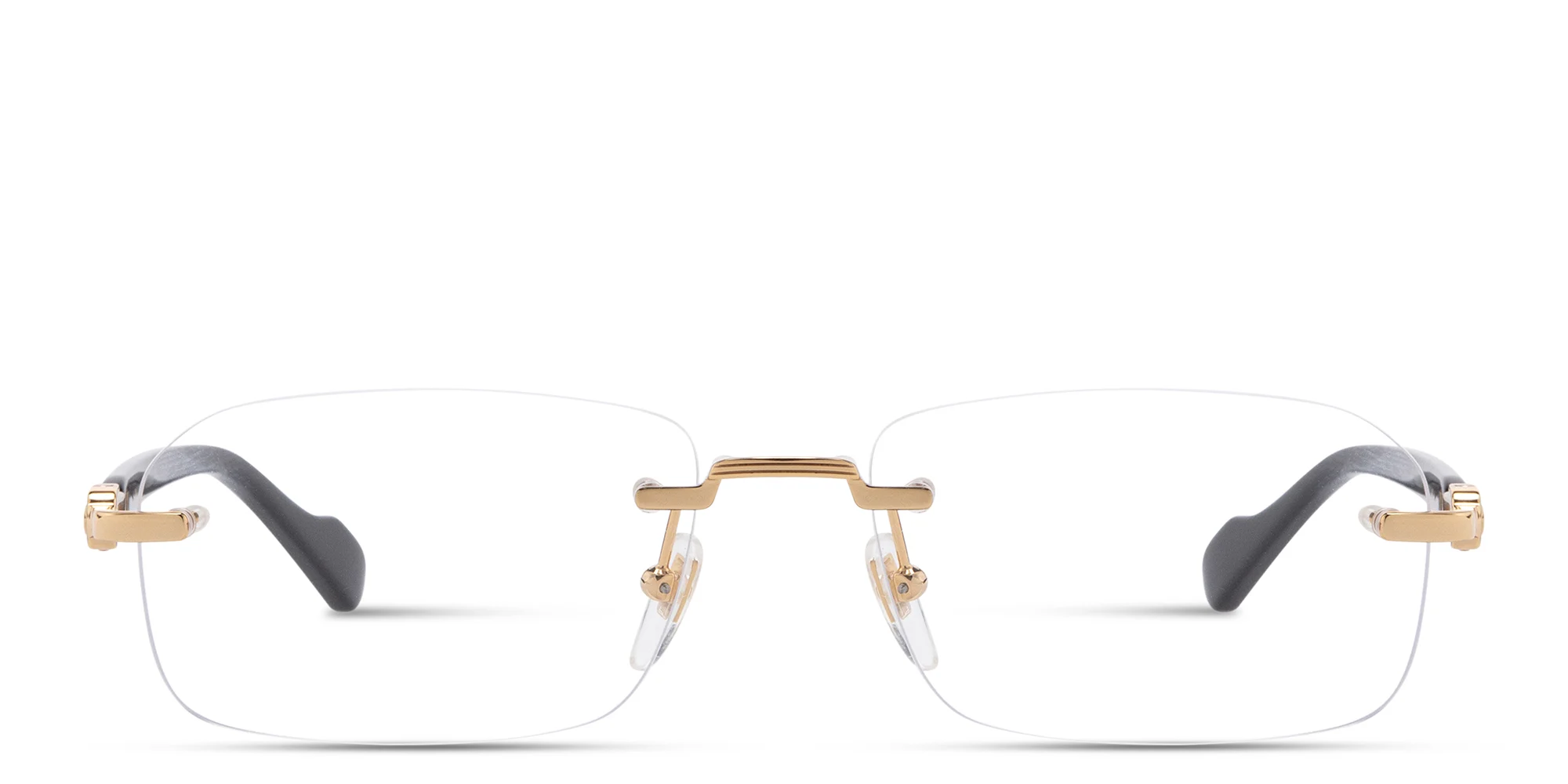 تسوق Web Wide Rimless Rectangle Eyeglasses غوتشي بلون Shiny Gold أونلاين.
