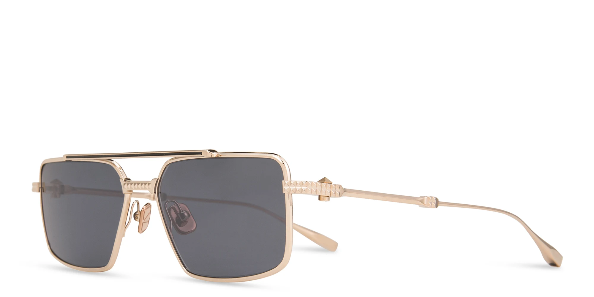 Shop VALENTINO Unisex Aviator Sunglasses in Rose Gold online.