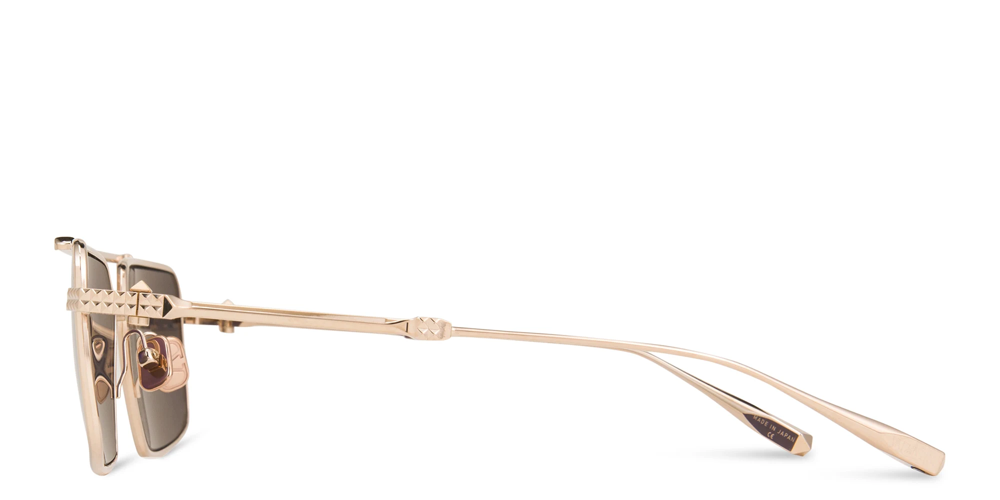 Shop VALENTINO Unisex Aviator Sunglasses in Rose Gold online.