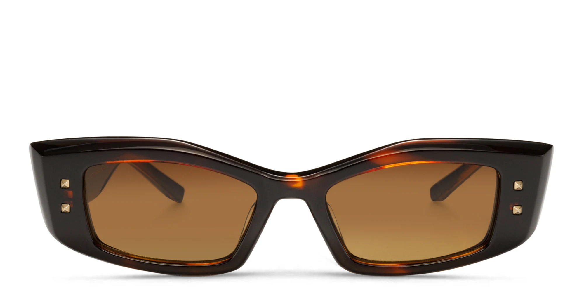 Shop VALENTINO Rectangle Sunglasses in Brown online.