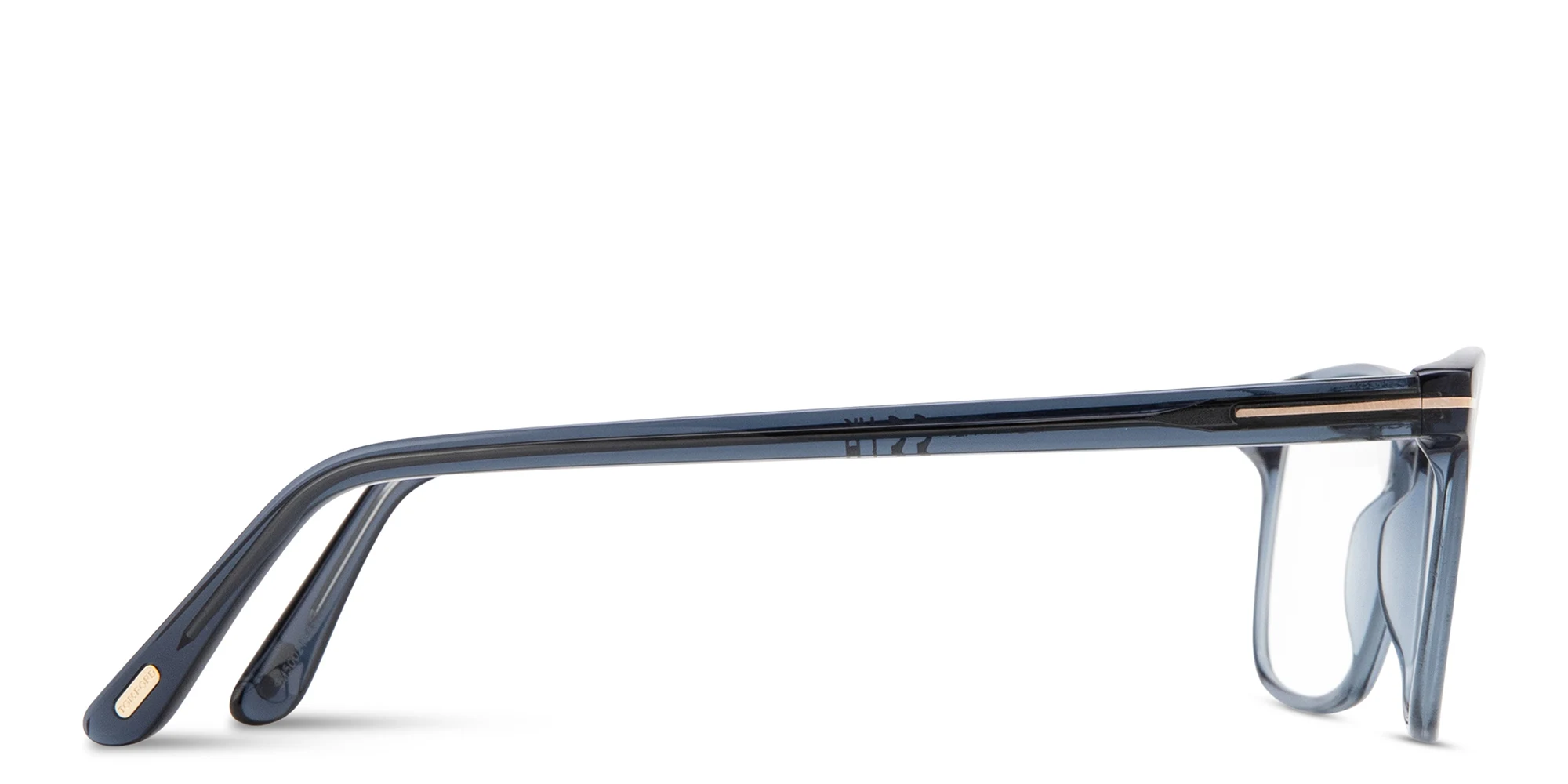 Shop TOM FORD T Logo Square Eyeglasses in Transparent Blue online.