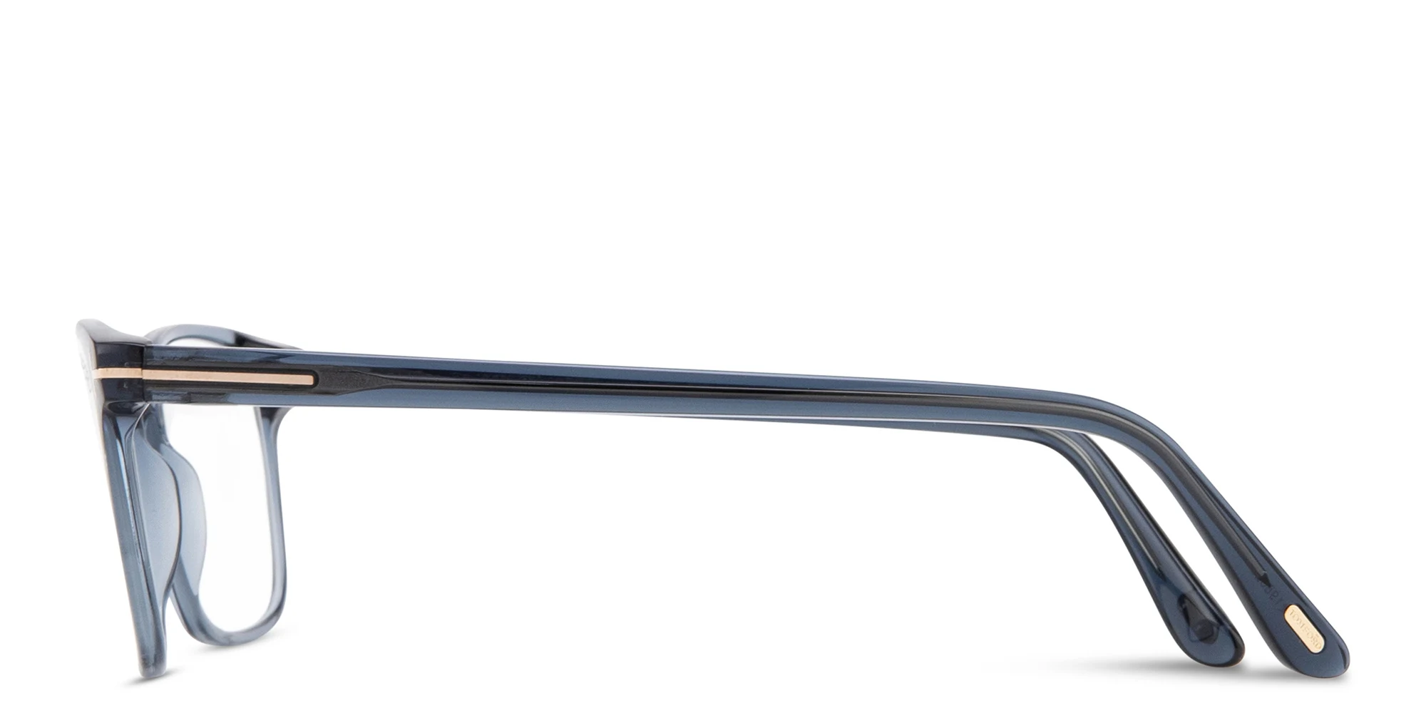 Shop TOM FORD T Logo Square Eyeglasses in Transparent Blue online.