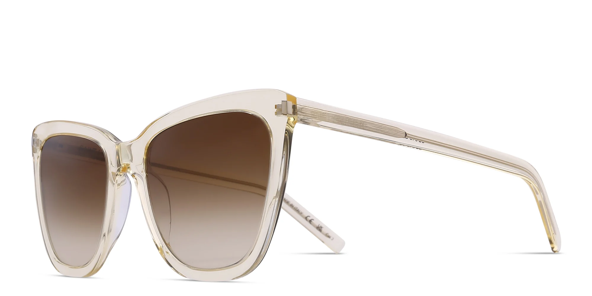 Shop SAINT LAURENT Cat-Eye Sunglasses in Yellow online.
