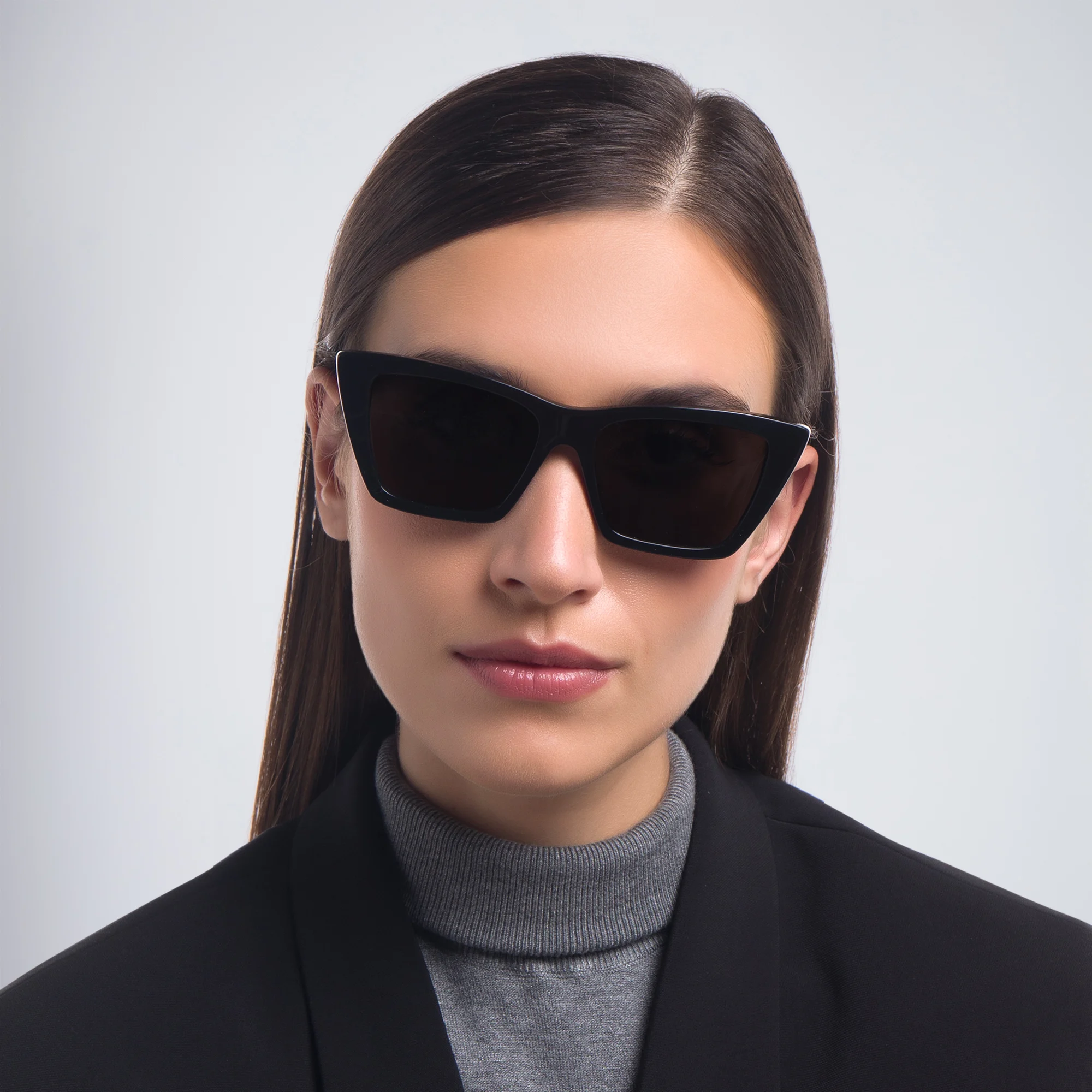 Shop SAINT LAURENT Cat-Eye Sunglasses in Black online.