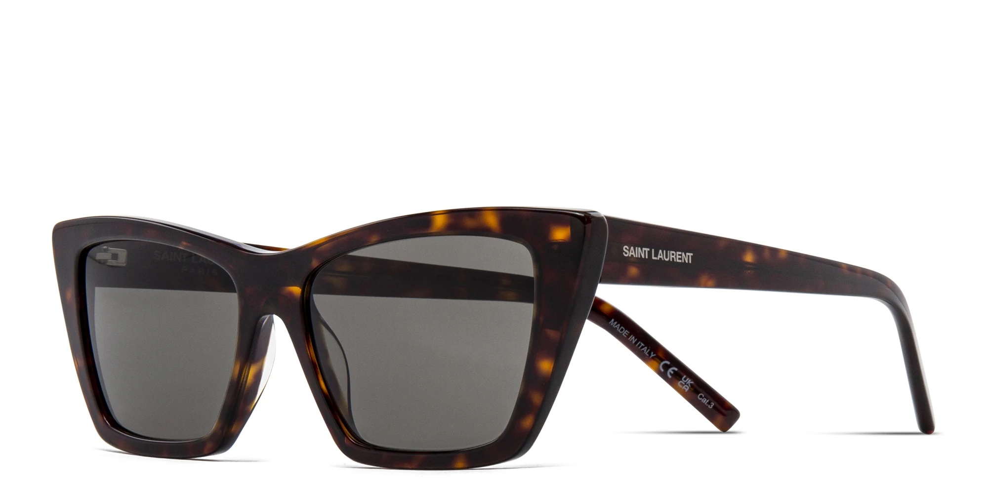 Shop SAINT LAURENT Cat-Eye Sunglasses in Havana online.