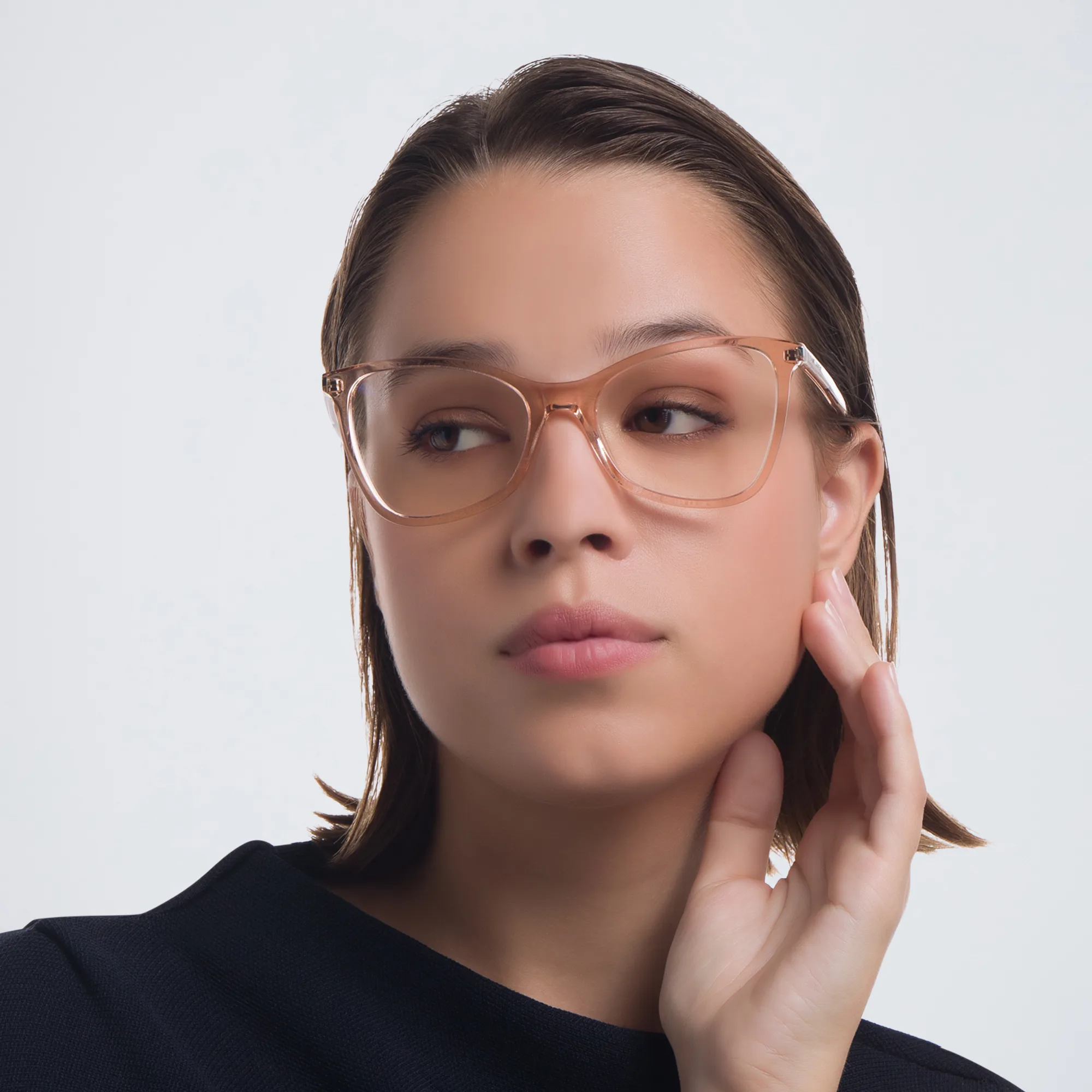 Shop SAINT LAURENT Cat-Eye Eyeglasses in Nude online.