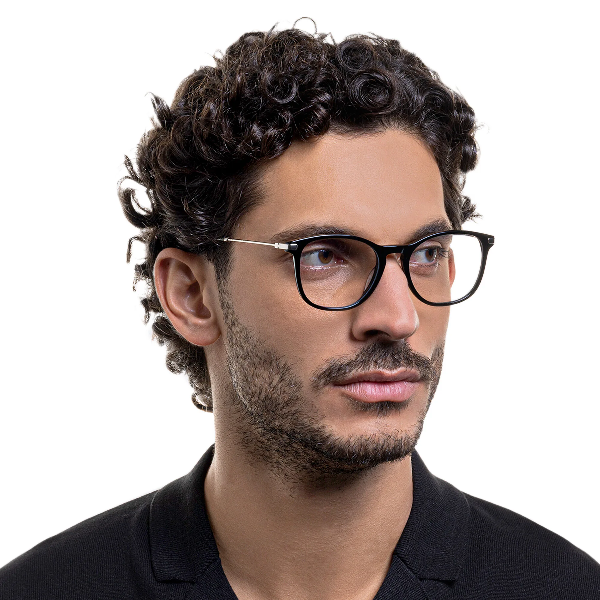 Shop EYE'M Round Eyeglasses in Black online.