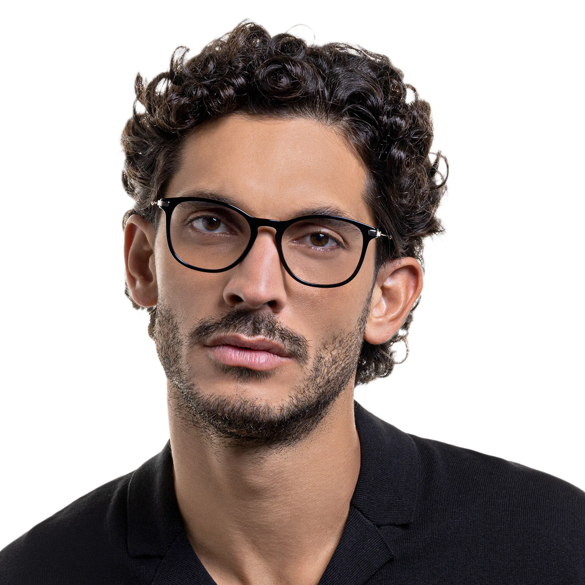 Shop EYE'M Round Eyeglasses in Black online.
