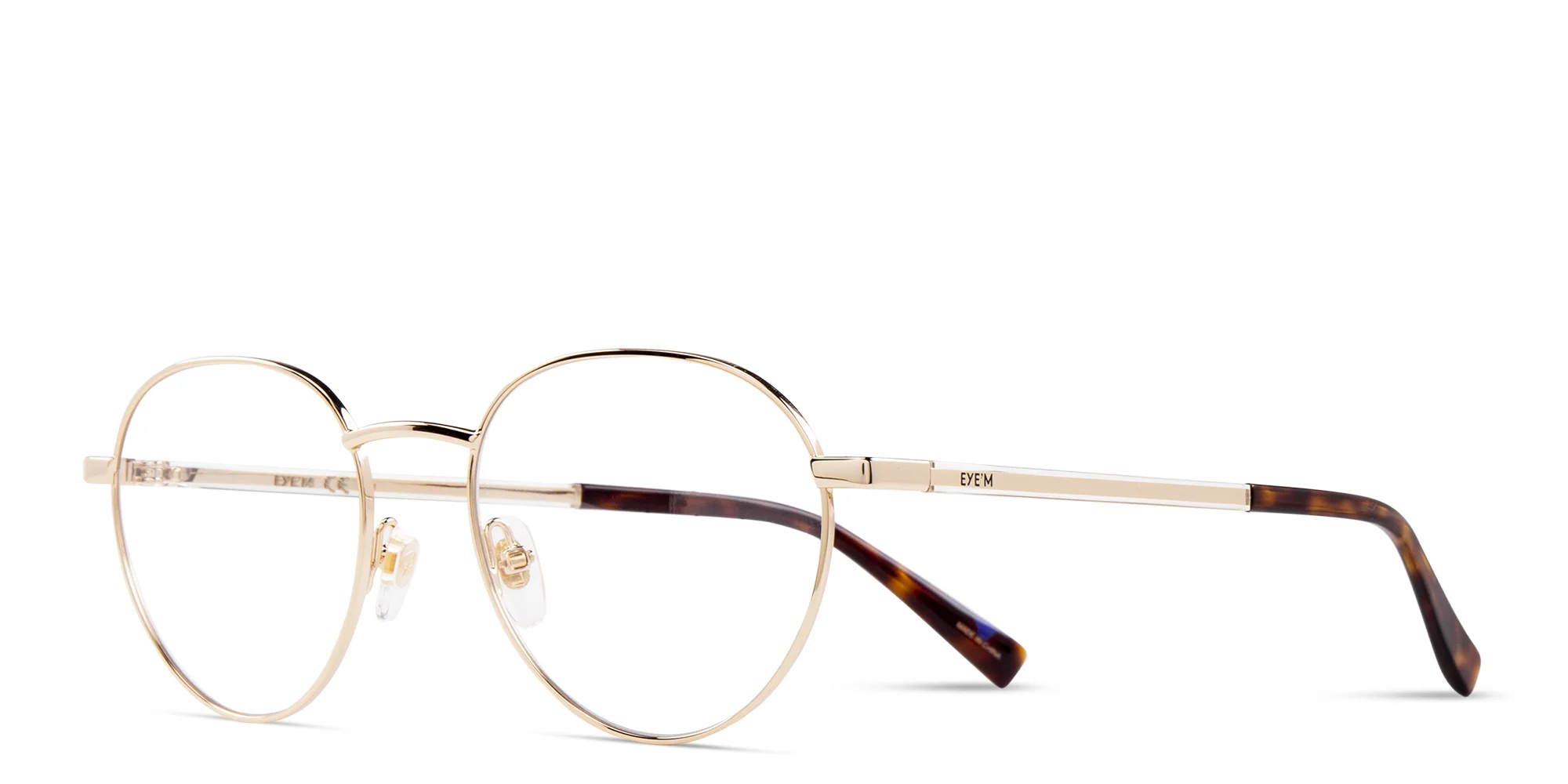 Shop EYE'M Round Eyeglasses in Gold online.