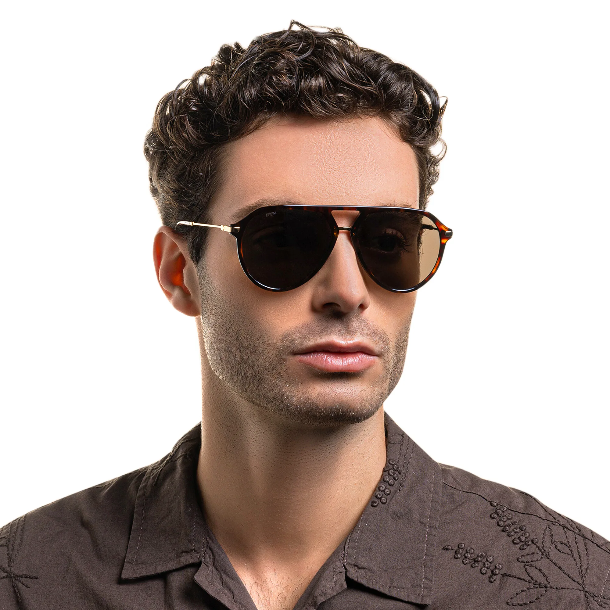 Shop EYE'M Aviator Sunglasses in Havana online.