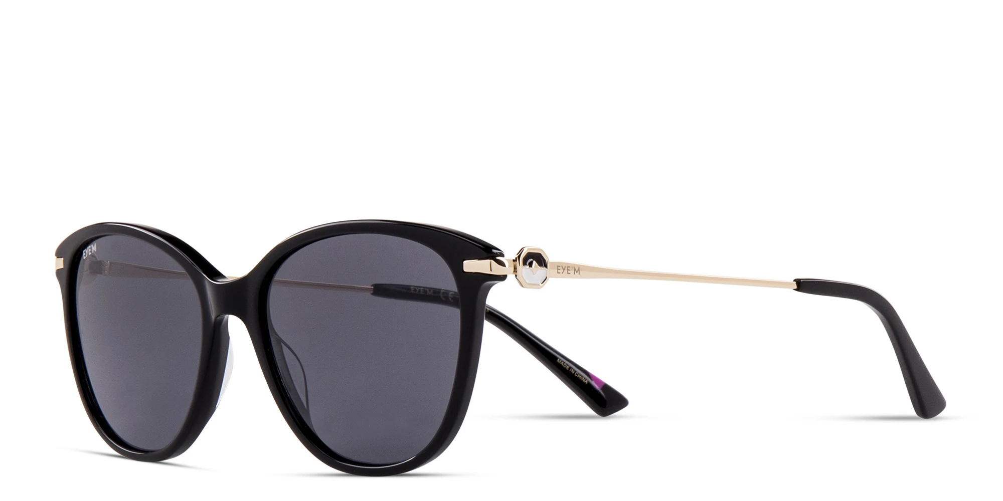 Shop EYE'M Cat-Eye Sunglasses in Black online.