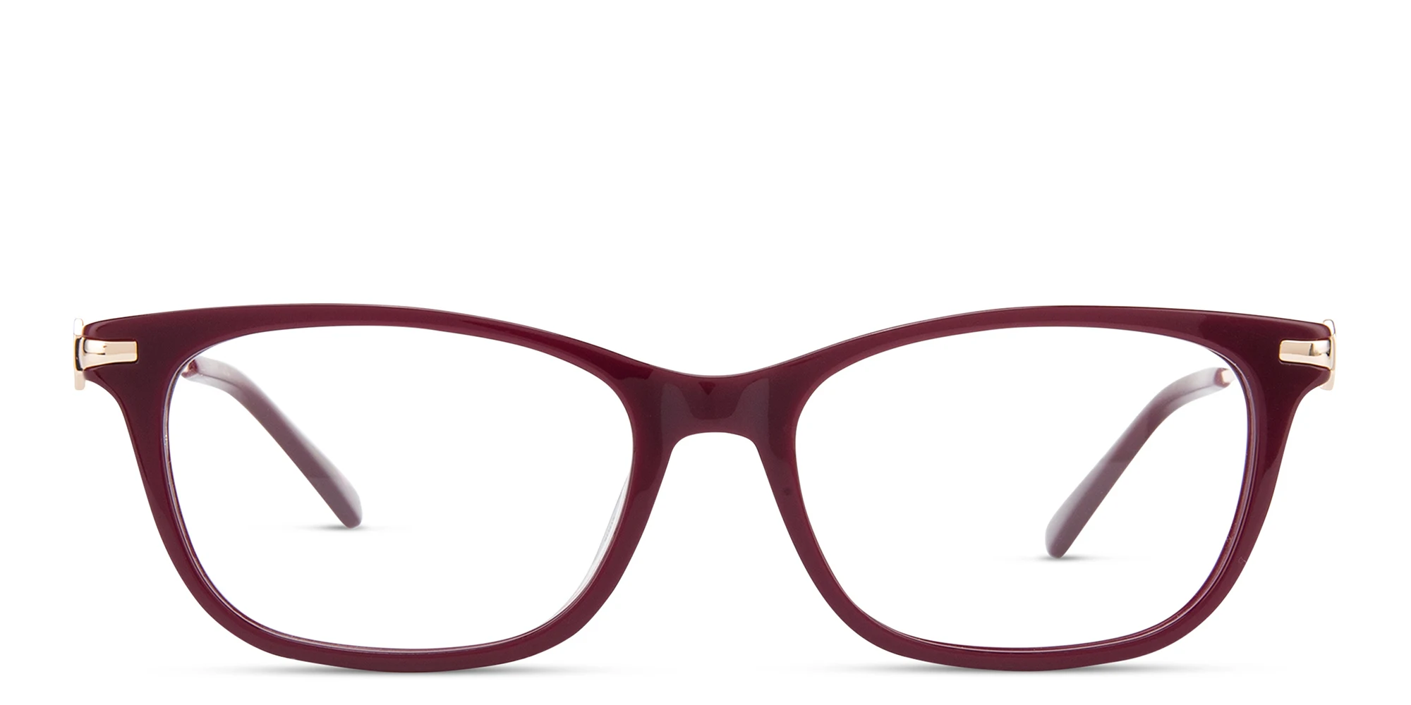 Shop EYE'M Rectangle Eyeglasses in Red online.