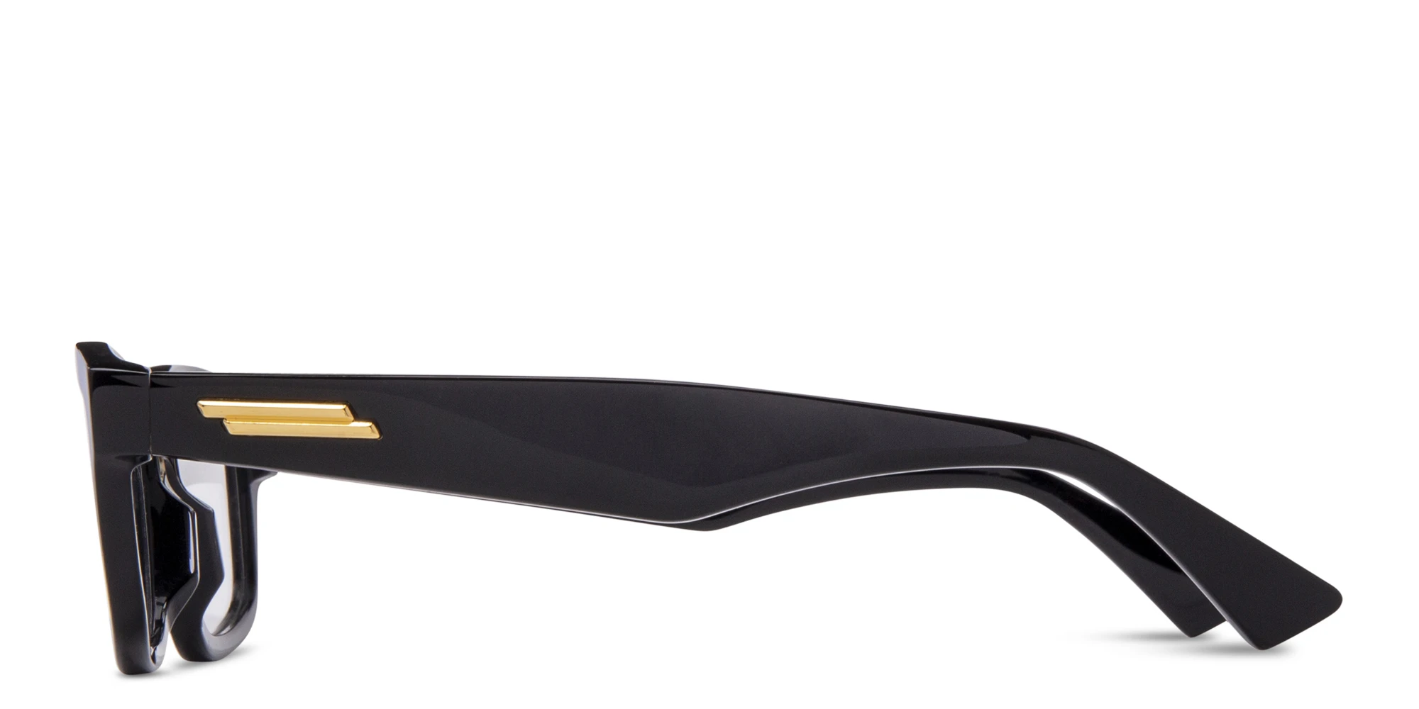 Shop BOTTEGA VENETA Rectangle Eyeglasses in Black online.