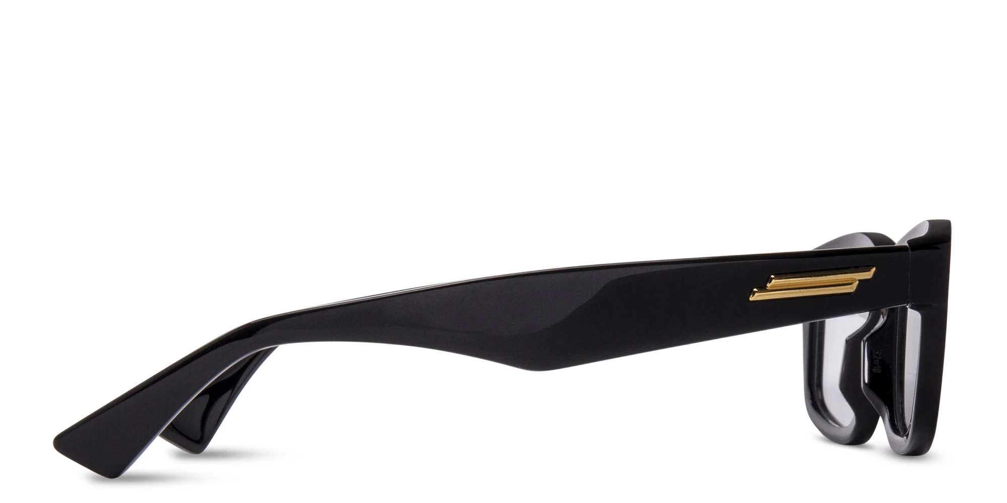 Shop BOTTEGA VENETA Rectangle Eyeglasses in Black online.
