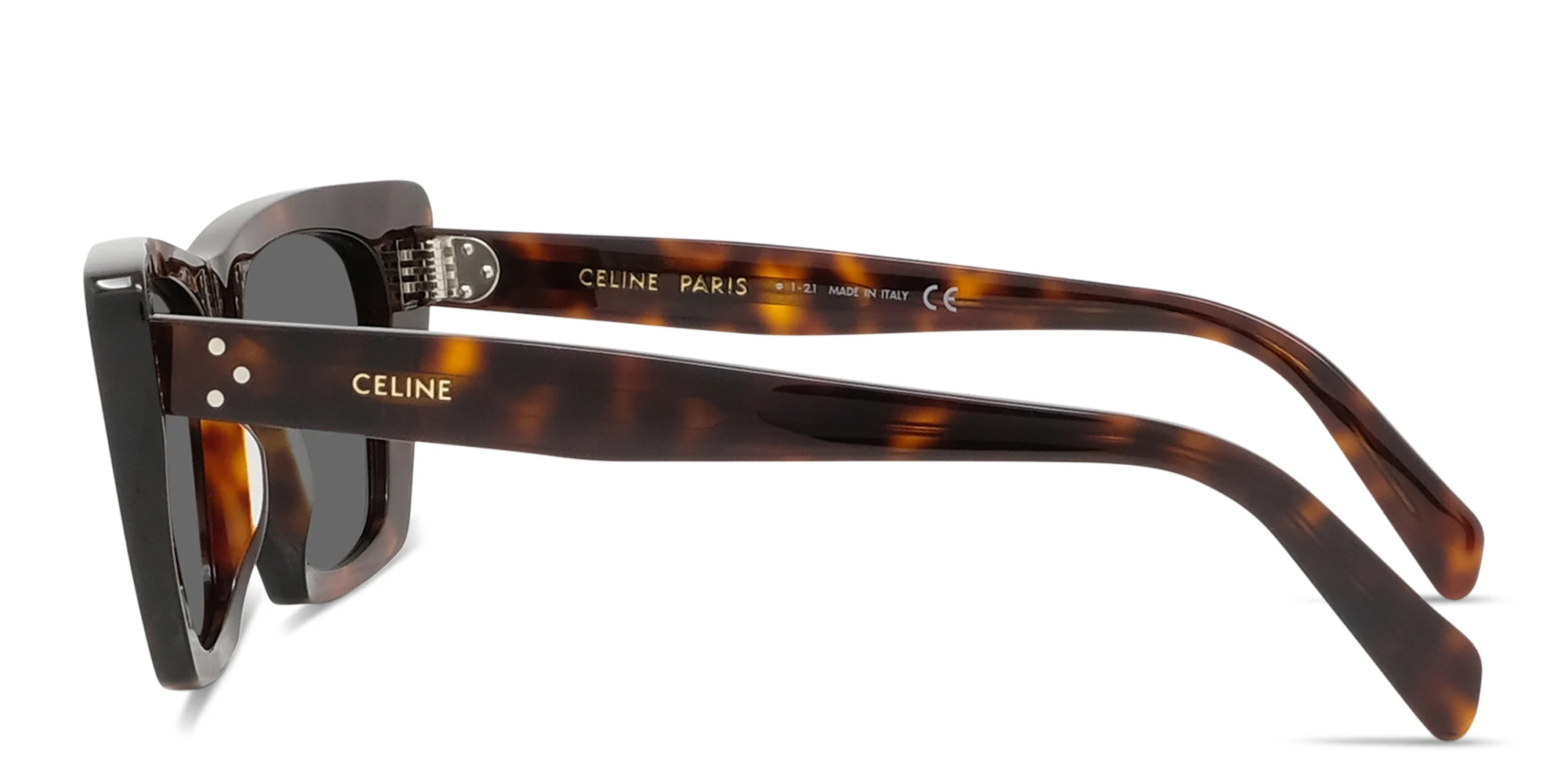 Shop CELINE CELINE 3 Dots Geometric Sunglasses in Havana online.
