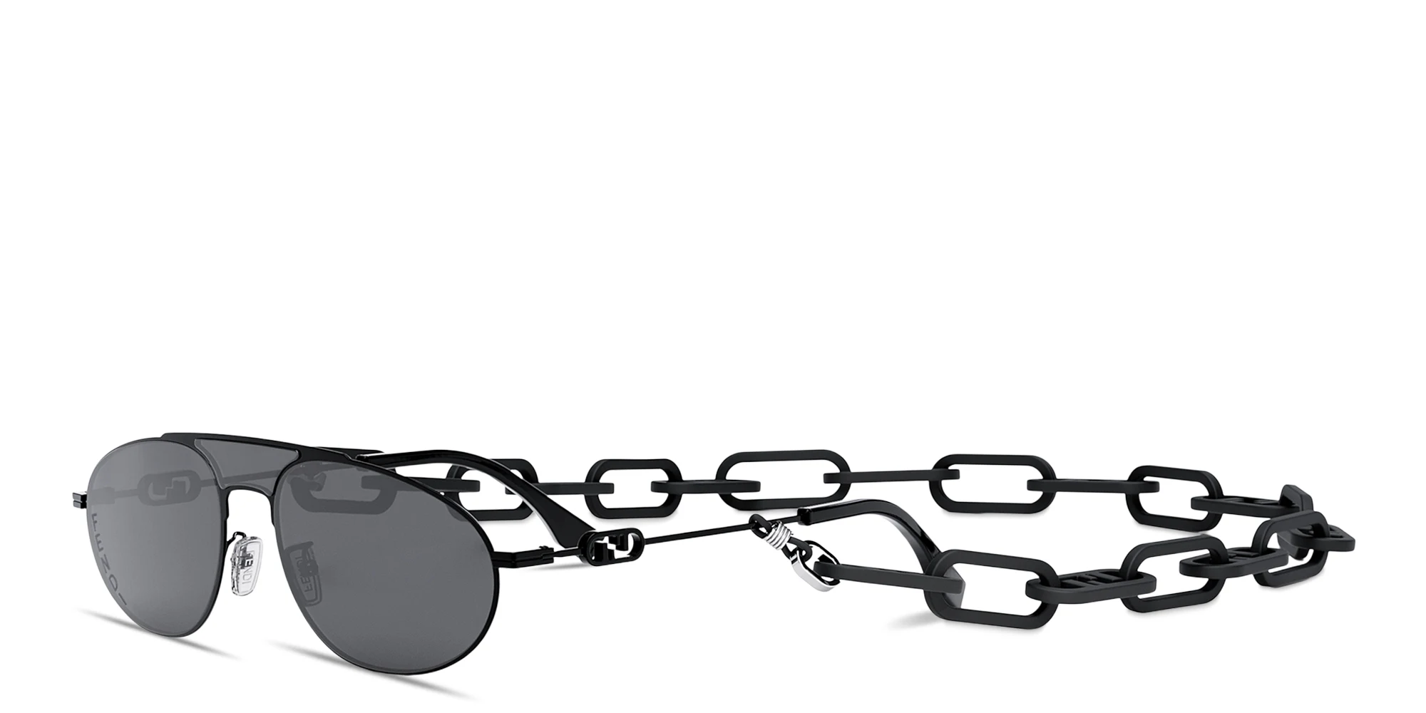 تسوق نظارات شمسية أو لوك طراز بايلوت مع سلسلة قابلة للفكّ فيندي بلون أسود أونلاين.