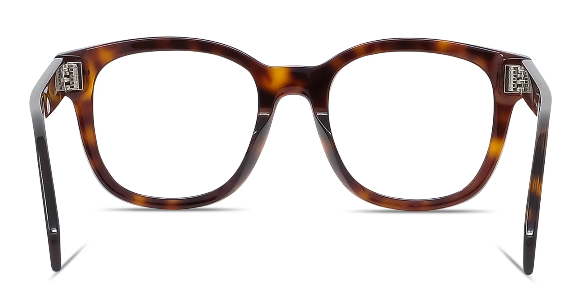 Shop CELINE 3 Dots Square Eyeglasses in Havana online.