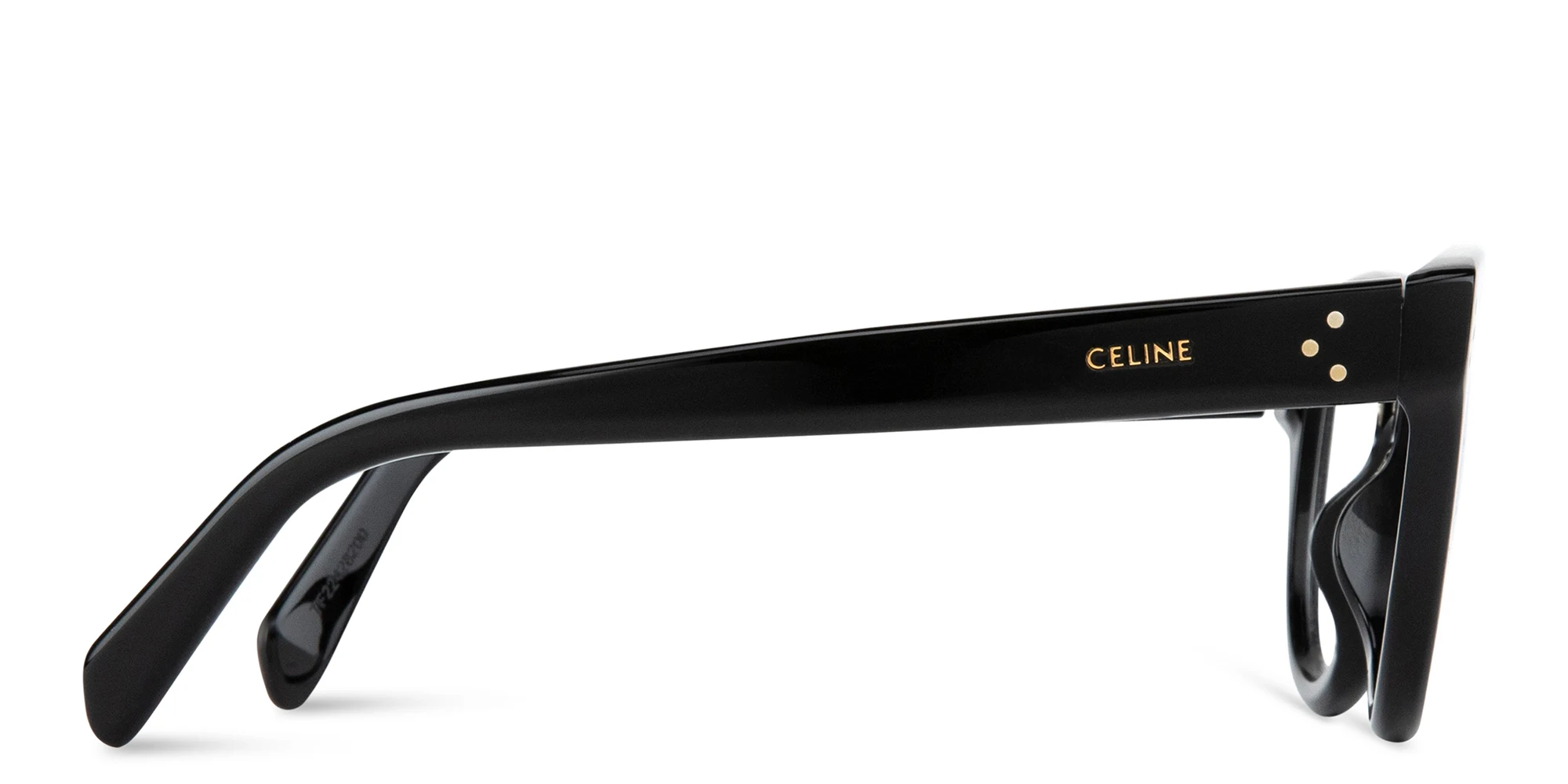 Shop CELINE CELINE 3 Dots Round Eyeglasses in Black online.