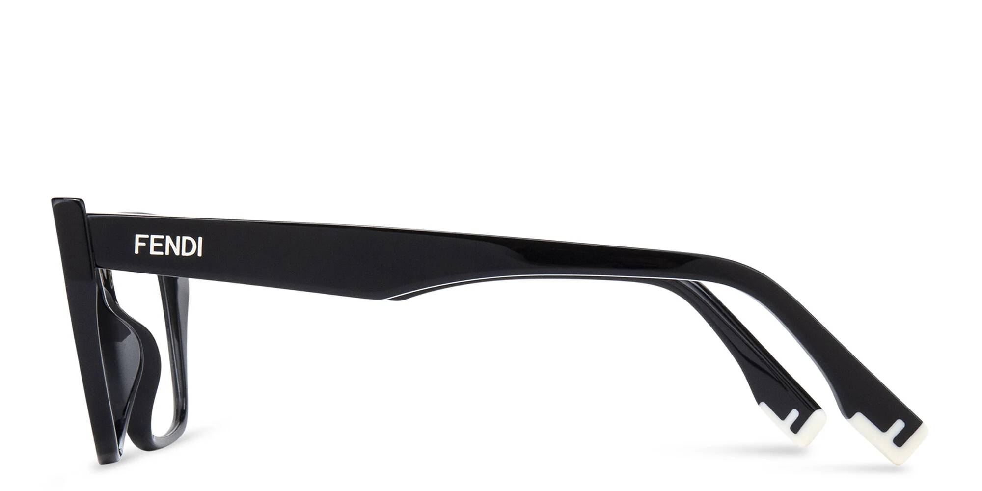 Shop FENDI Fendi Way Rectangle Eyeglasses in Black online.