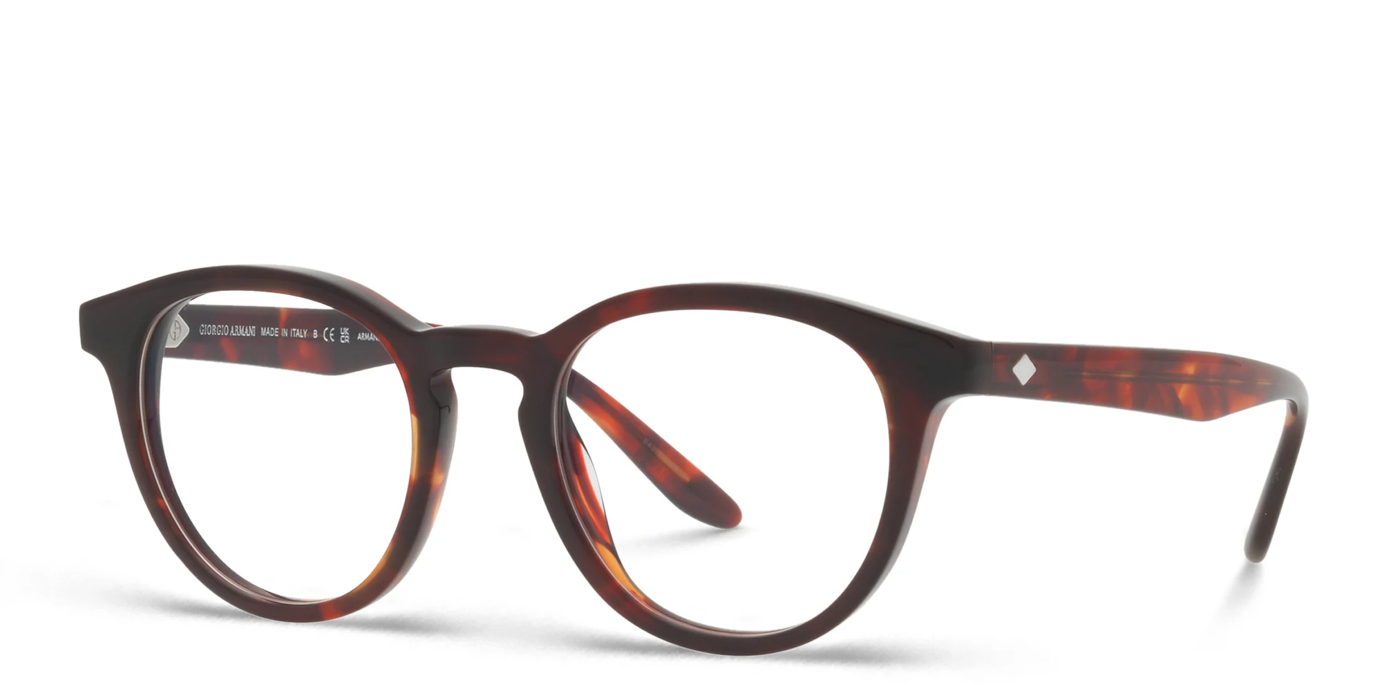 Shop GIORGIO ARMANI Panthos Eyeglasses in Red Havana online.