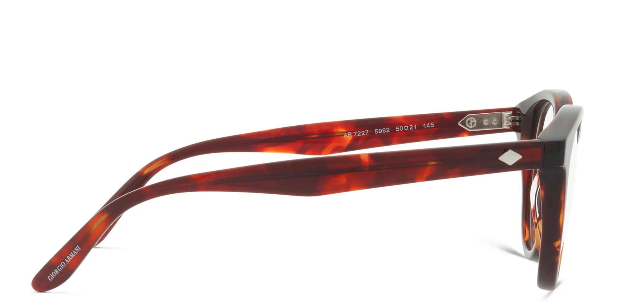 Shop GIORGIO ARMANI Panthos Eyeglasses in Red Havana online.