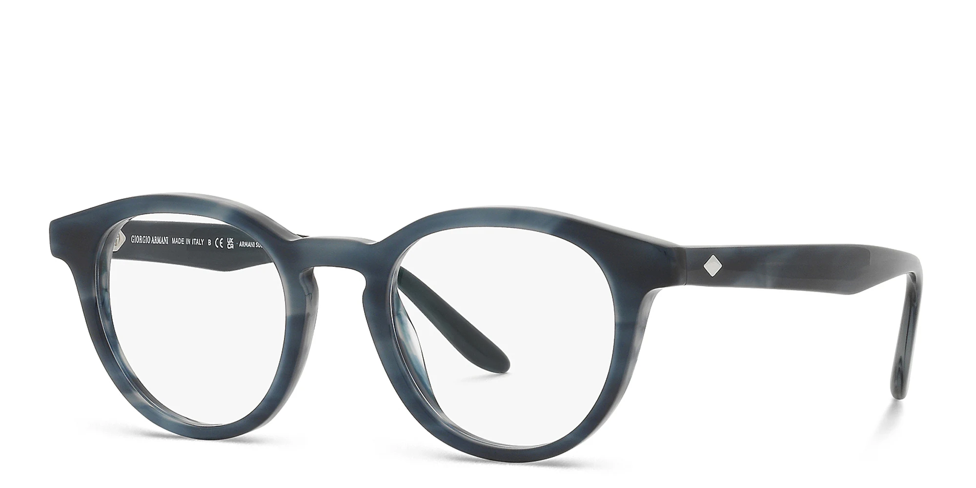 Shop GIORGIO ARMANI Panthos Eyeglasses in Striped Blue online.