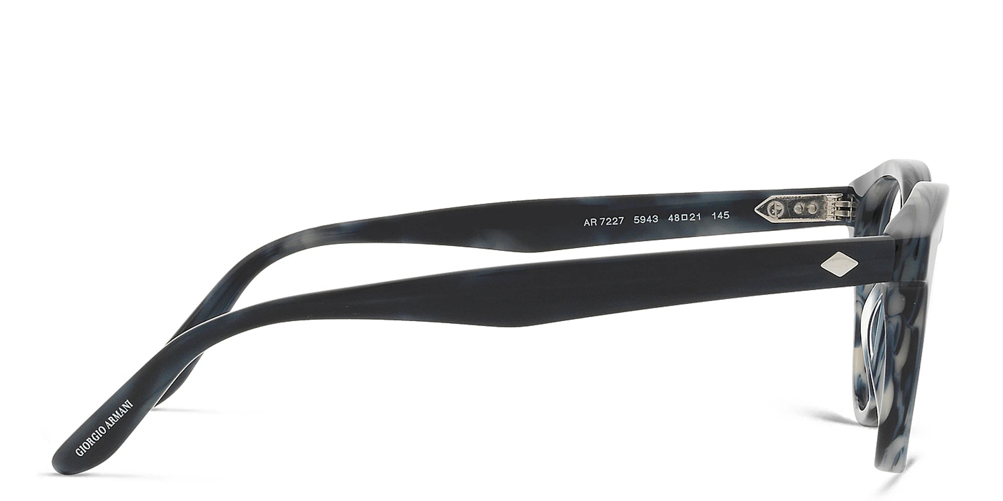 Shop GIORGIO ARMANI Panthos Eyeglasses in Striped Blue online.