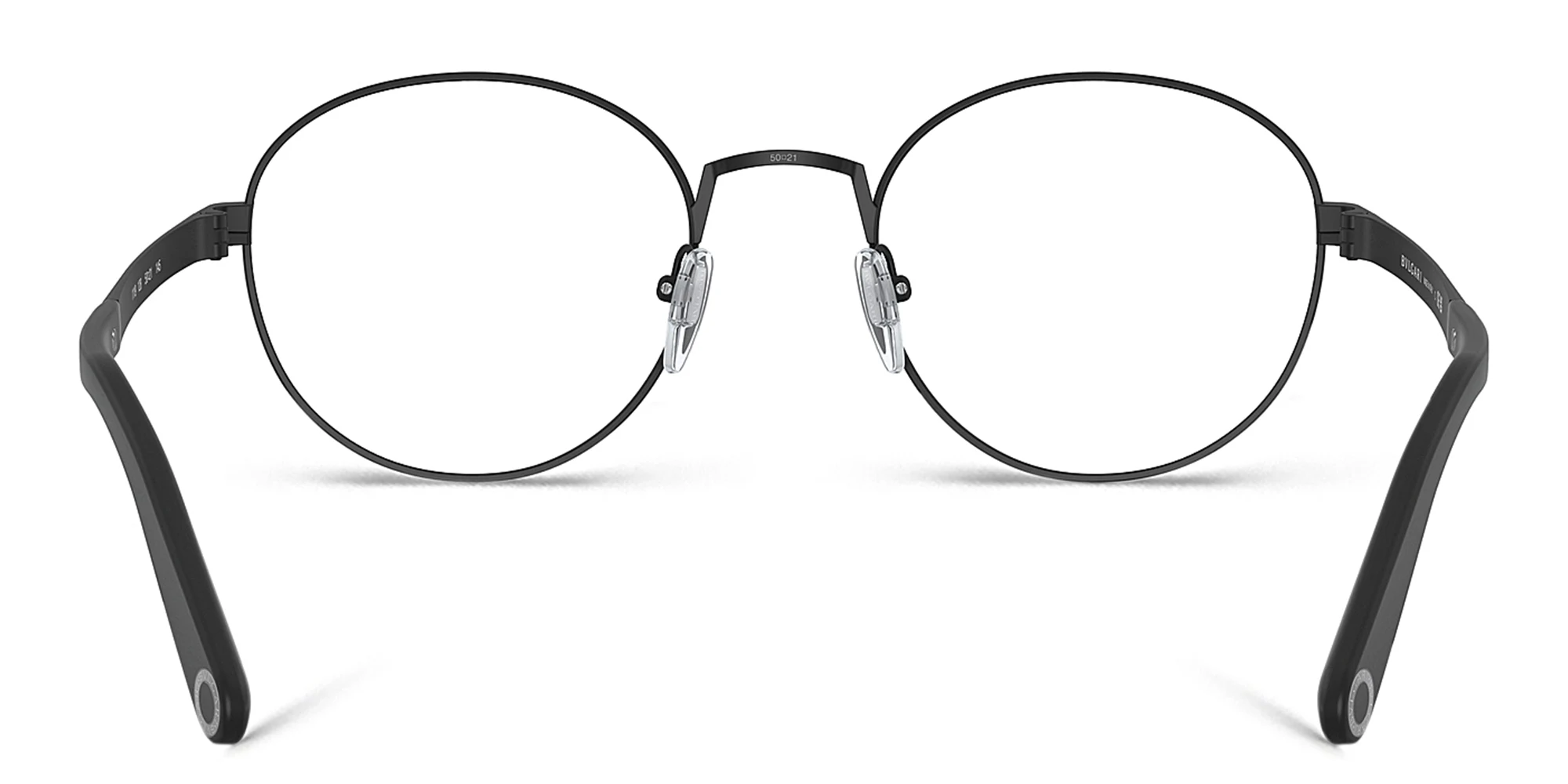 Shop BVLGARI Round Eyeglasses in Matte Black online.