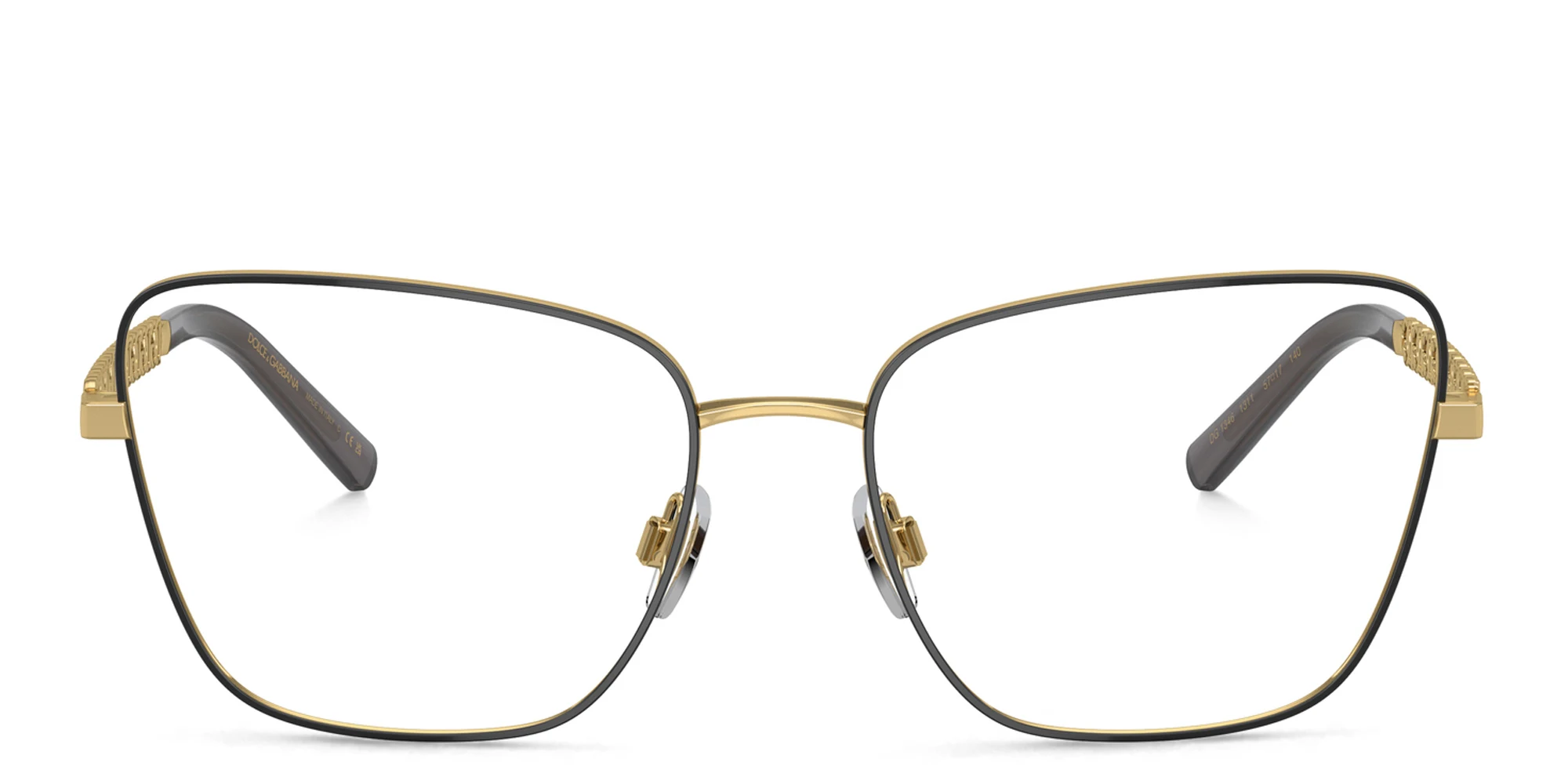 Shop Dolce & Gabbana Butterfly Eyeglasses in Gold/Matte Black online.