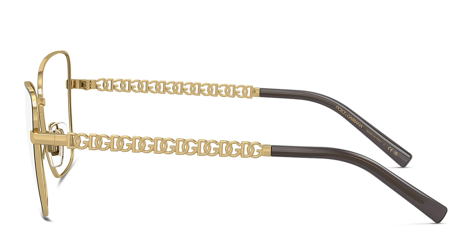 Shop Dolce & Gabbana Butterfly Eyeglasses in Gold/Matte Black online.