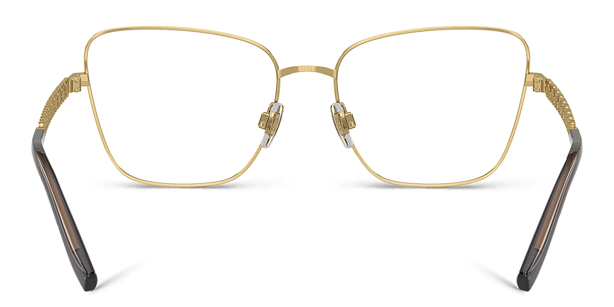 Shop Dolce & Gabbana Butterfly Eyeglasses in Gold/Matte Black online.