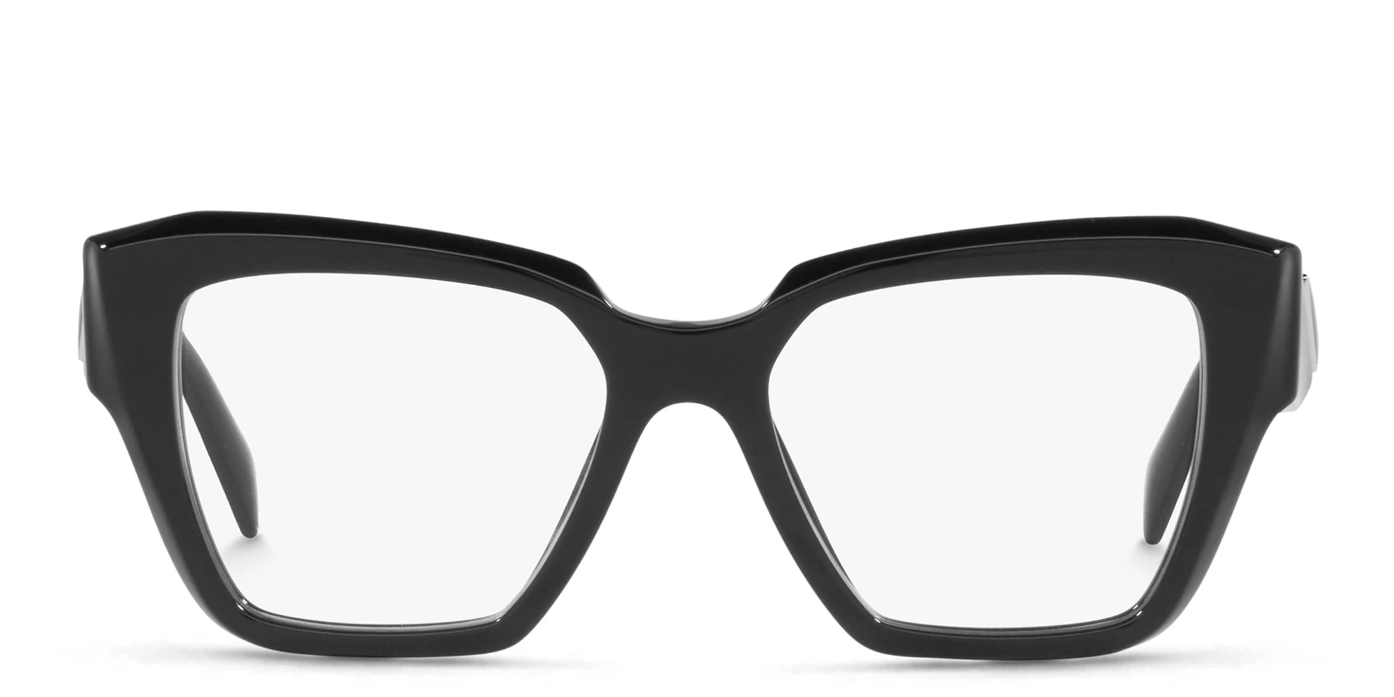 Shop PRADA Square Eyeglasses in Black online.