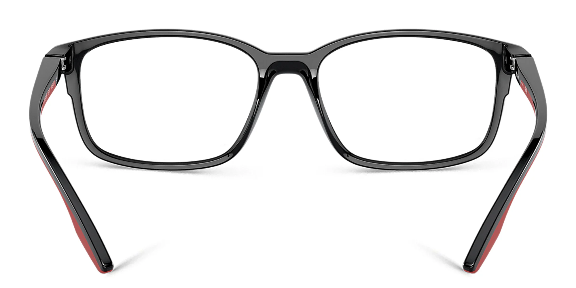 Shop Prada Linea Rossa Wide Pillow Eyeglasses in Black online.