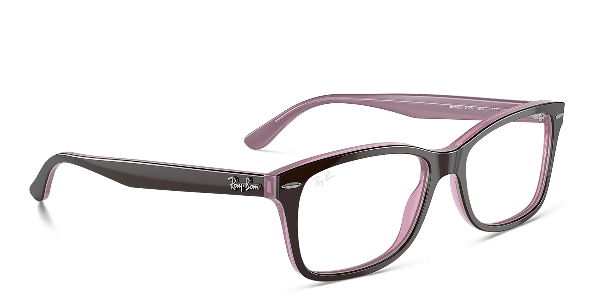 Shop Ray-Ban Unisex Square Eyeglasses in Brown On Pink online.