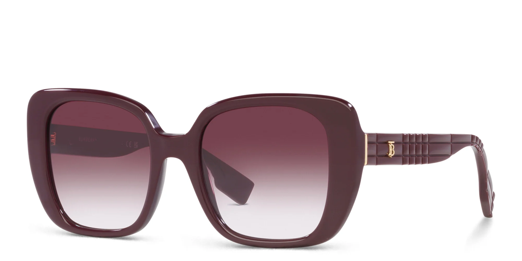 Shop BURBERRY Oversized Square Sunglasses in Bordeaux online.