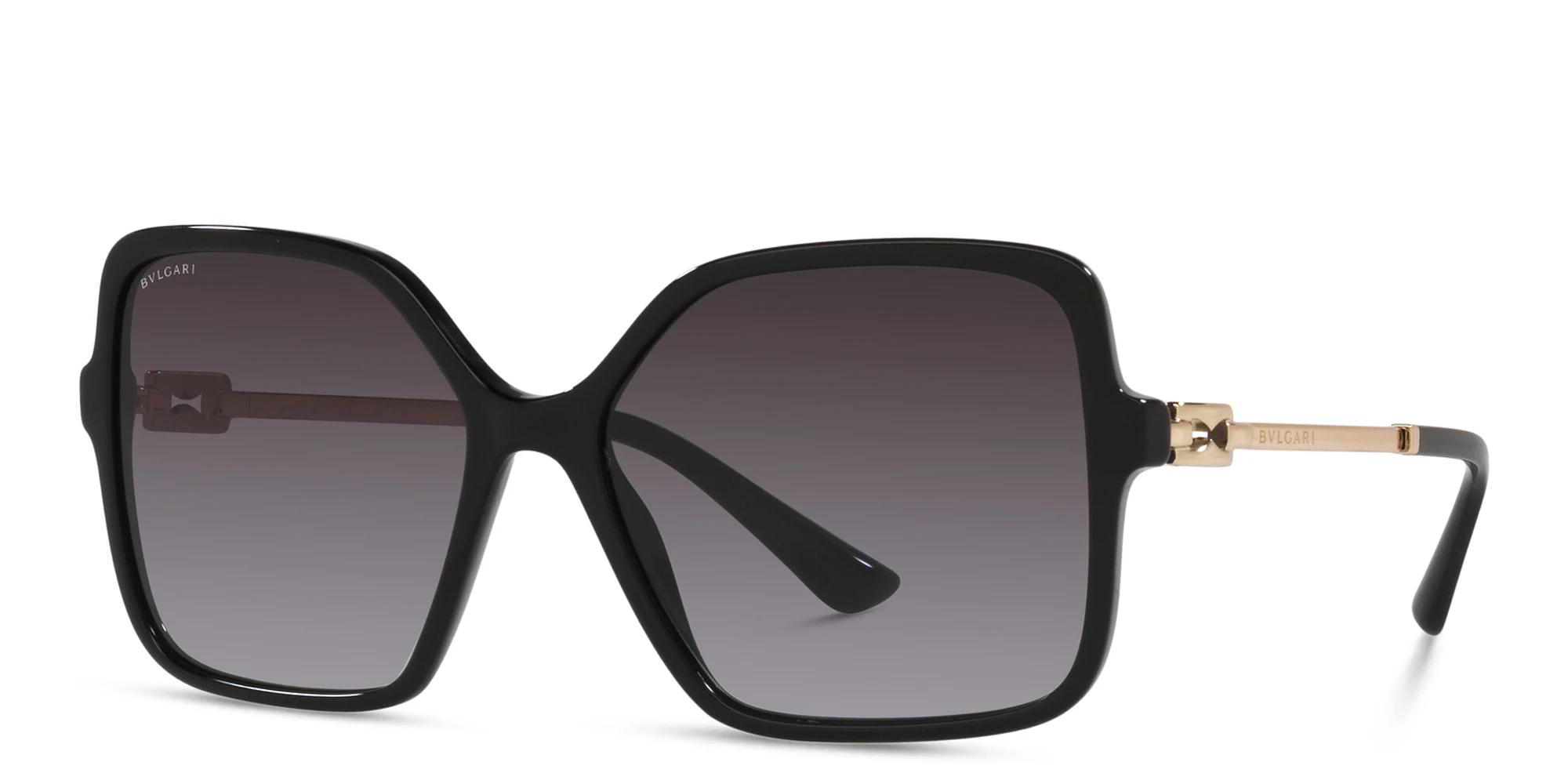 Shop BVLGARI Oversized Square Sunglasses in Black online.