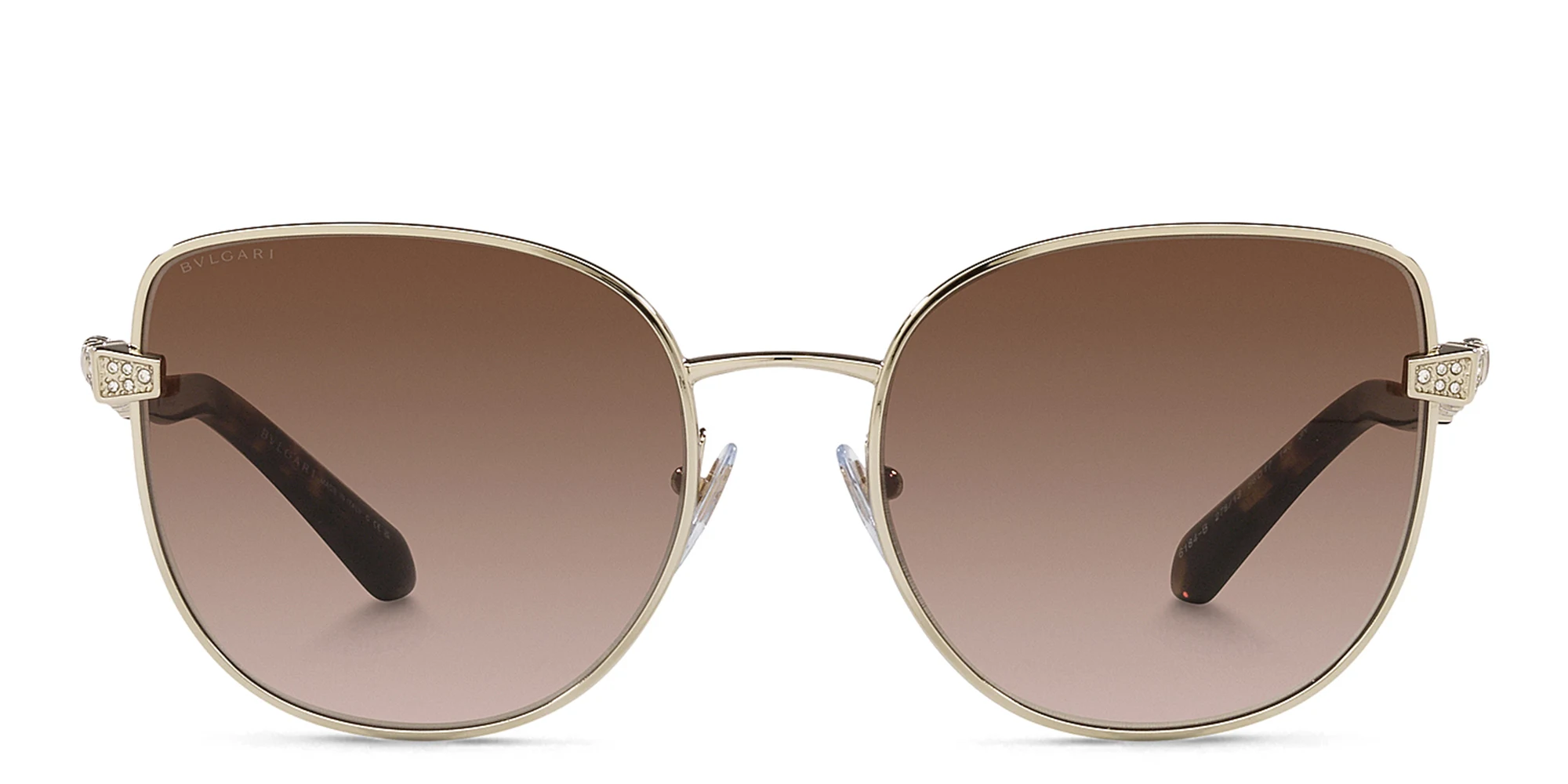 Shop BVLGARI Cat-Eye Sunglasses in Pale Gold online.