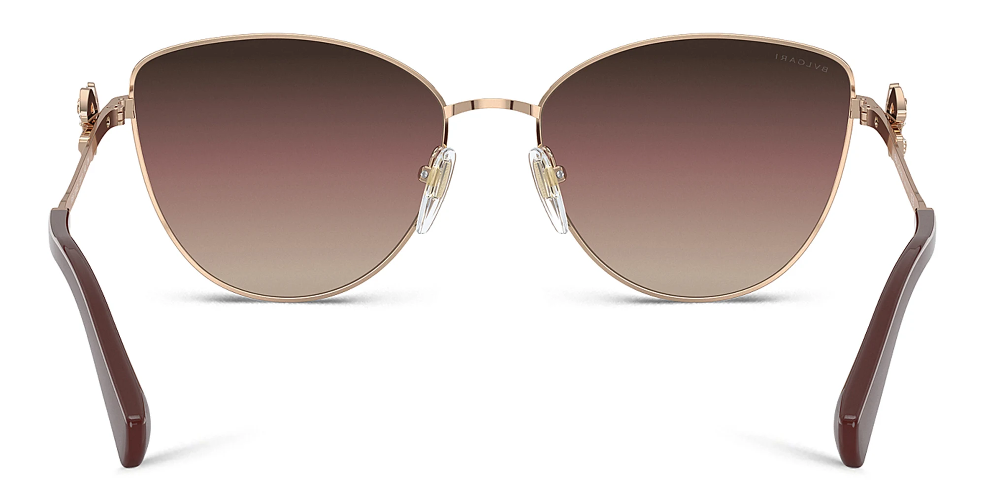 Shop BVLGARI Cat-Eye Sunglasses in Pink Gold online.