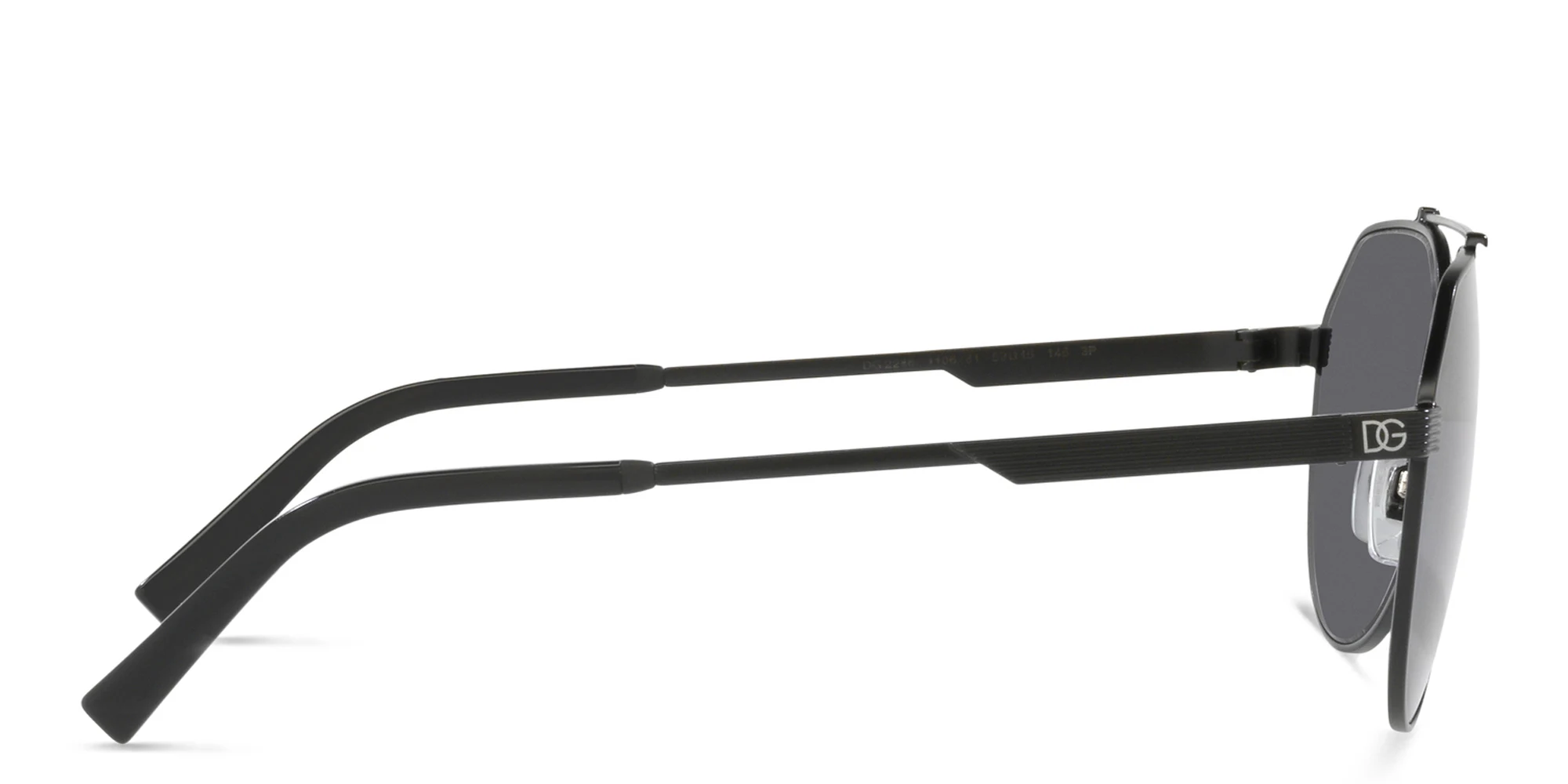 Shop Dolce & Gabbana Pilot Sunglasses in Matte Black online.