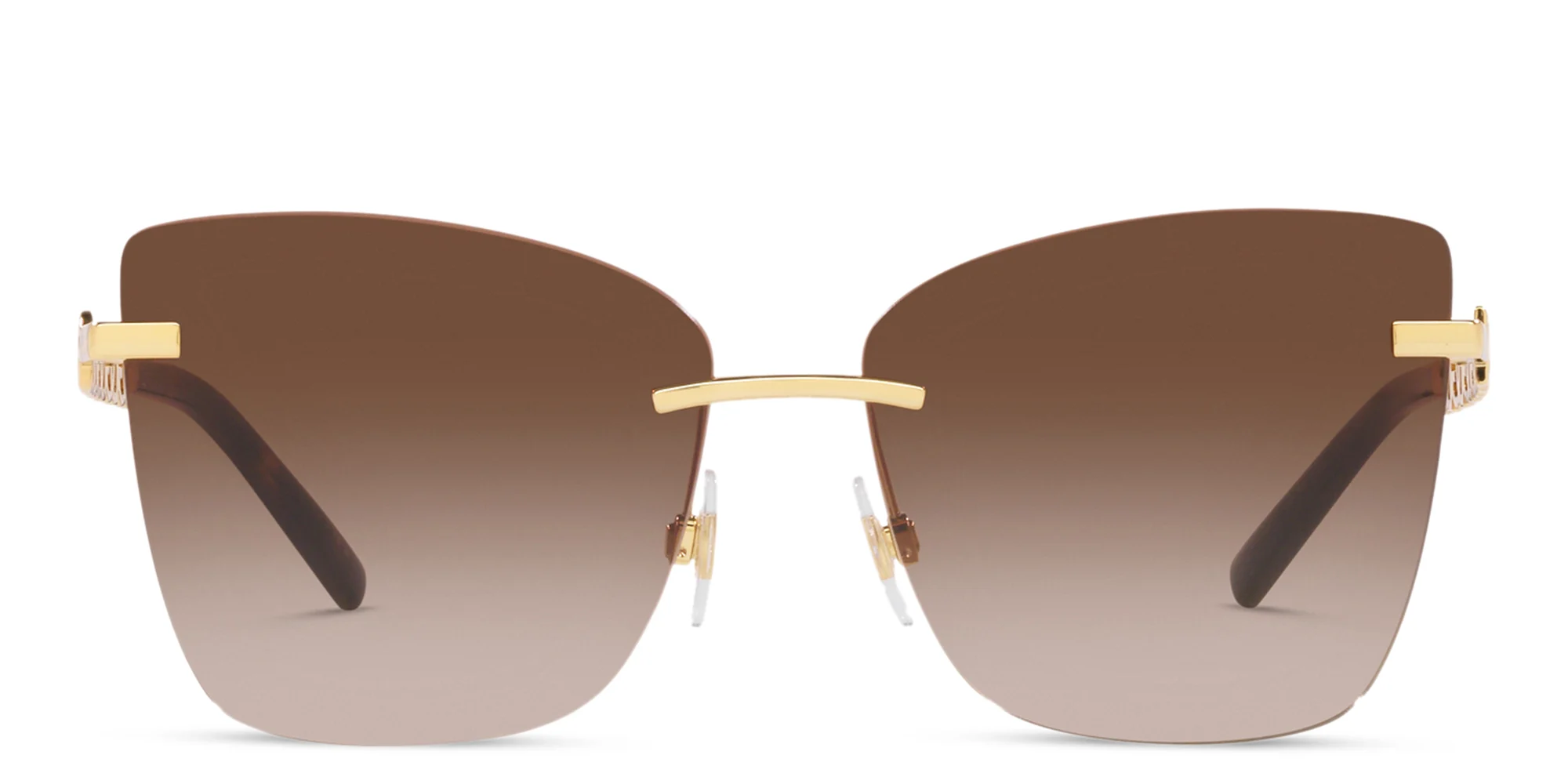 Shop Dolce & Gabbana Rimless Butterfly Sunglasses in Gold online.