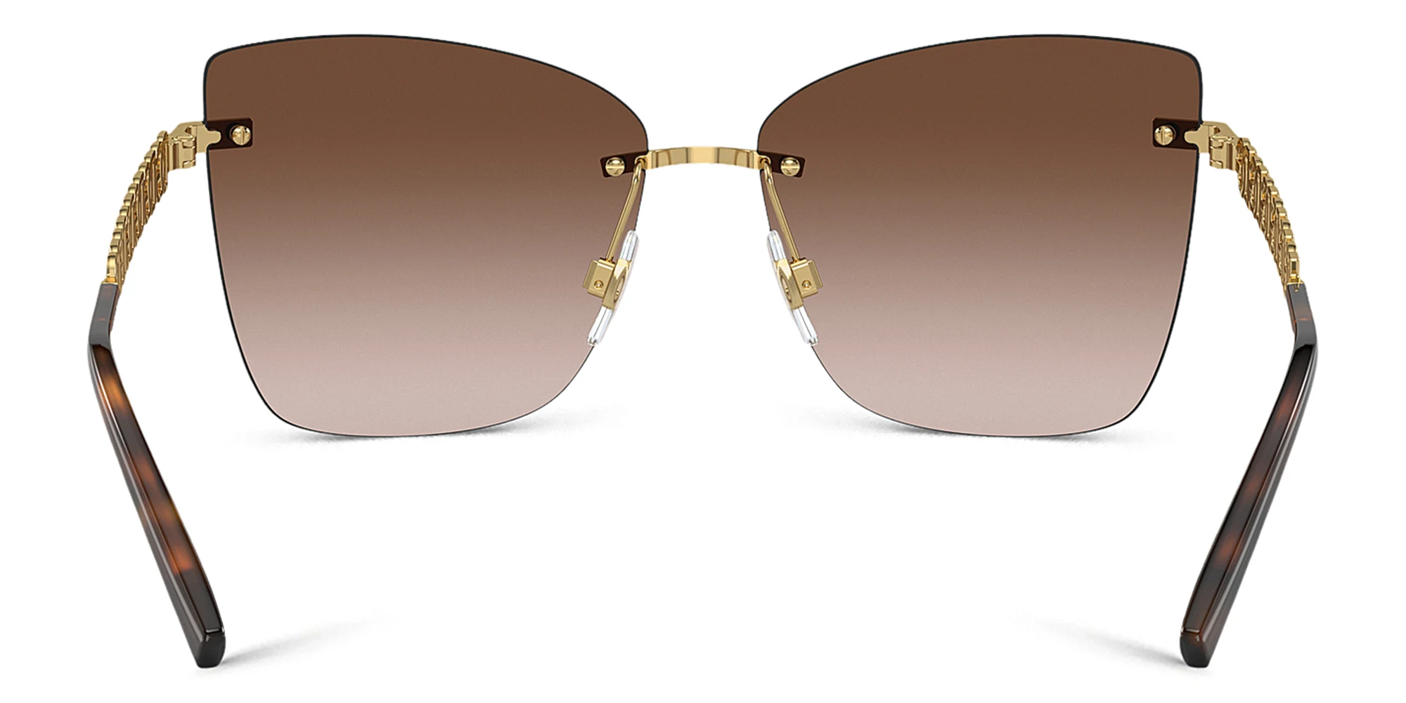 Shop Dolce & Gabbana Rimless Butterfly Sunglasses in Gold online.